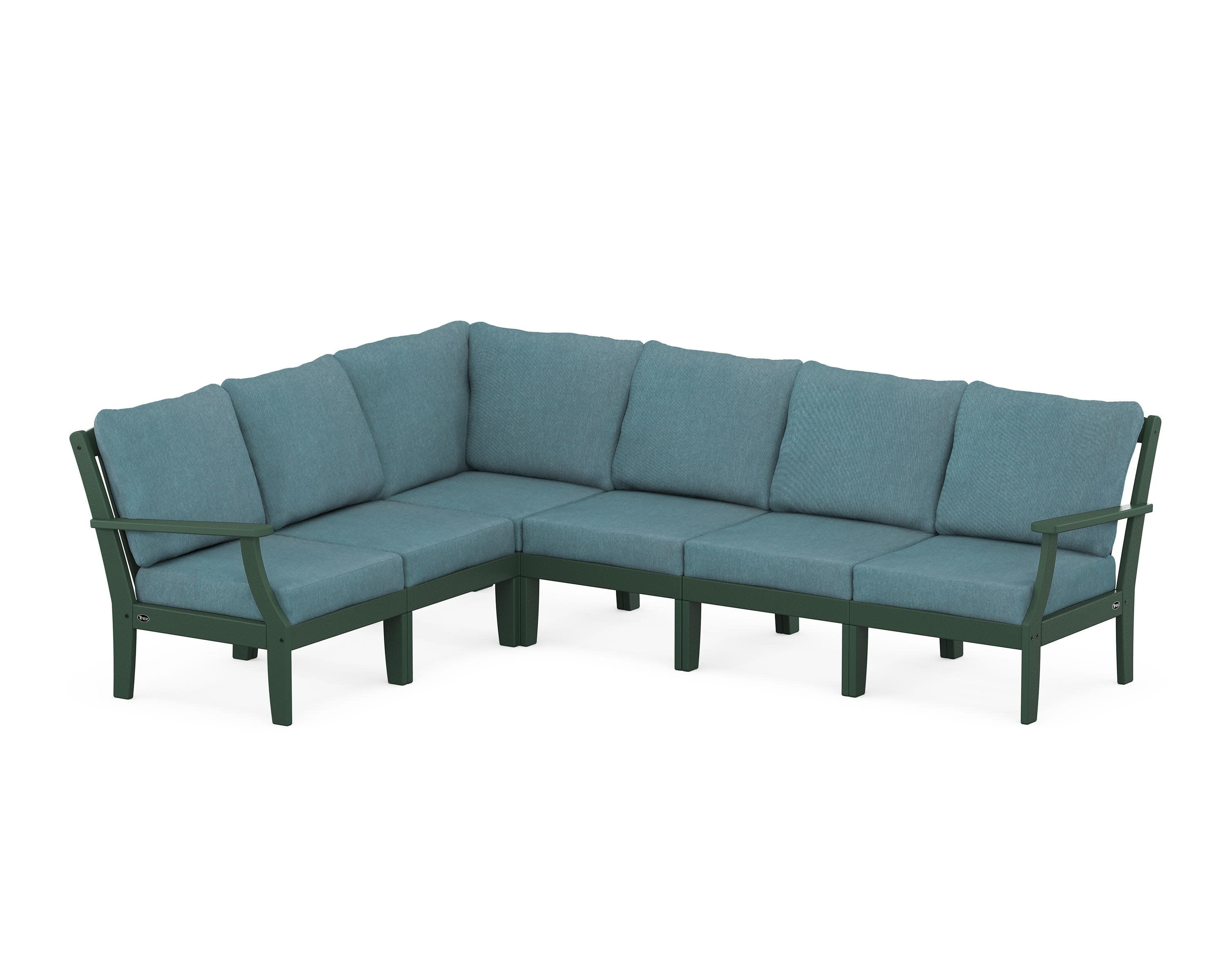 Yacht Club Modular 6-Piece Deep Seating Set in Rainforest Canopy / Ocean Teal