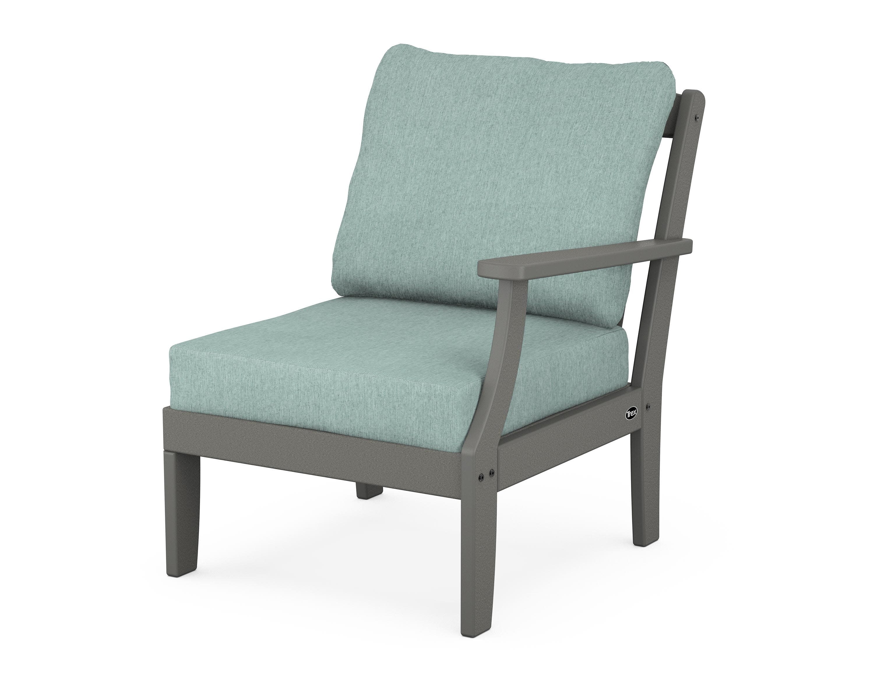 Yacht Club Modular Right Arm Chair in Stepping Stone / Glacier Spa