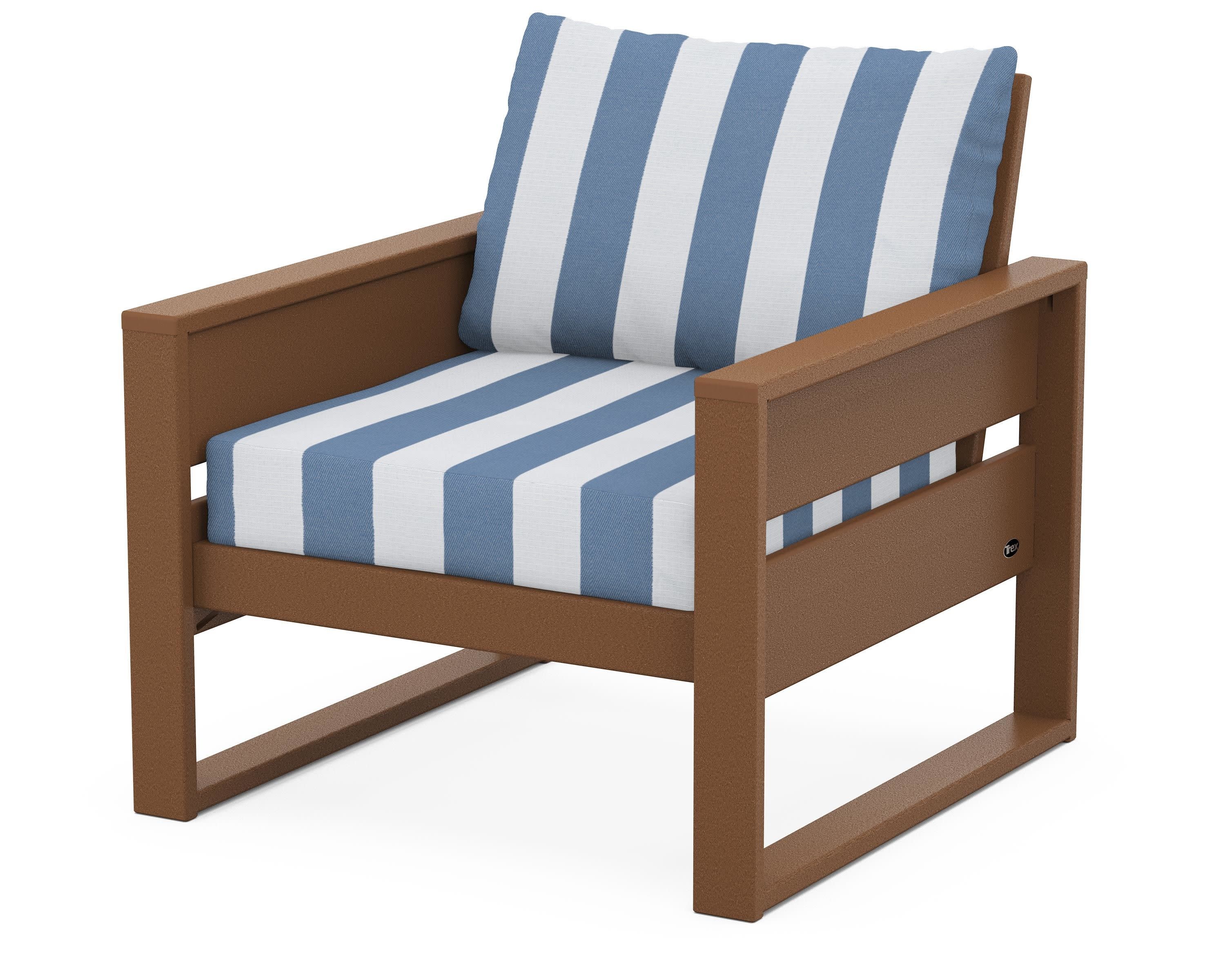 Eastport Club Chair in Tree House / Cabana Stripe Sky Blue