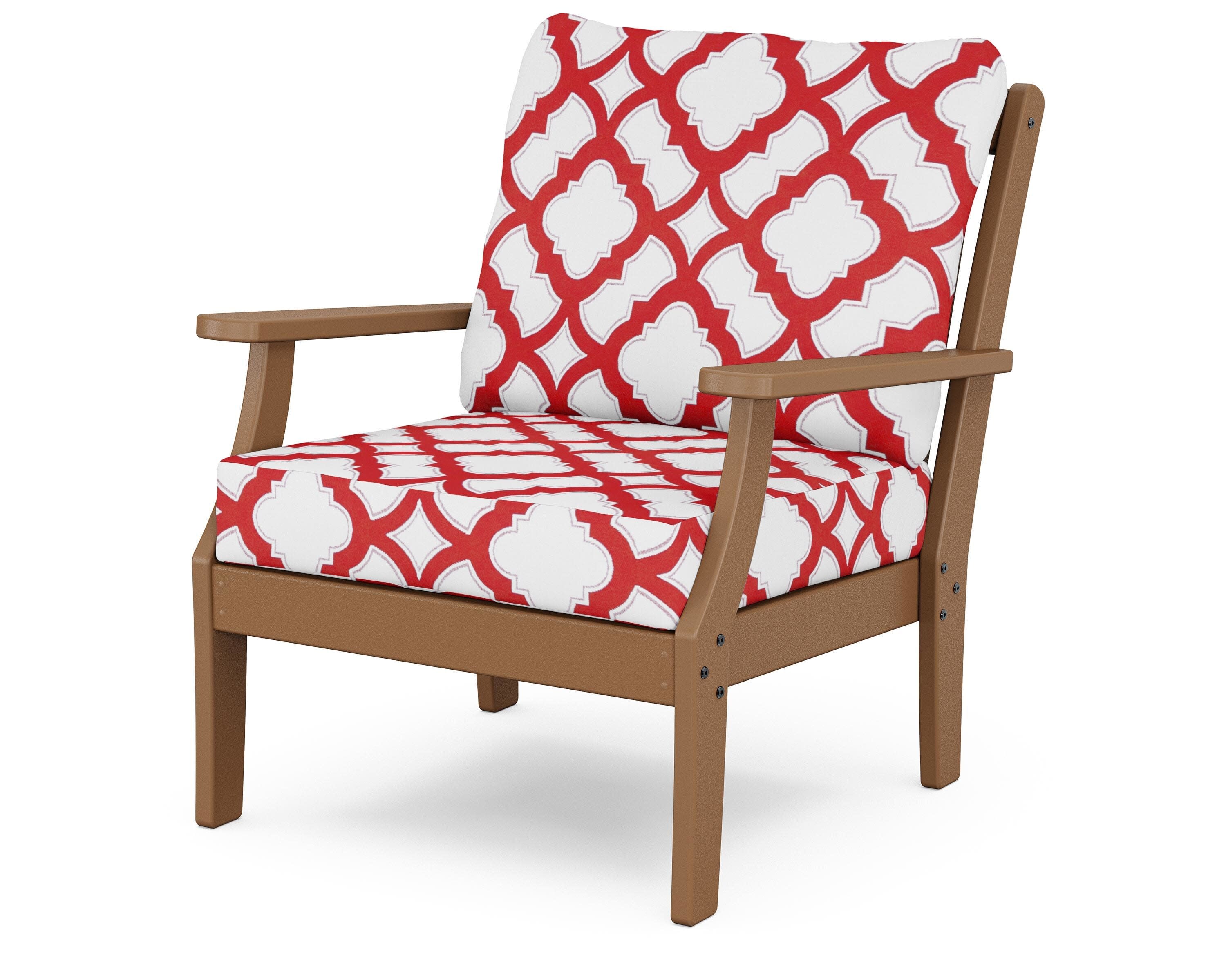 Yacht Club Deep Seating Chair in Tree House / Trellis Crimson