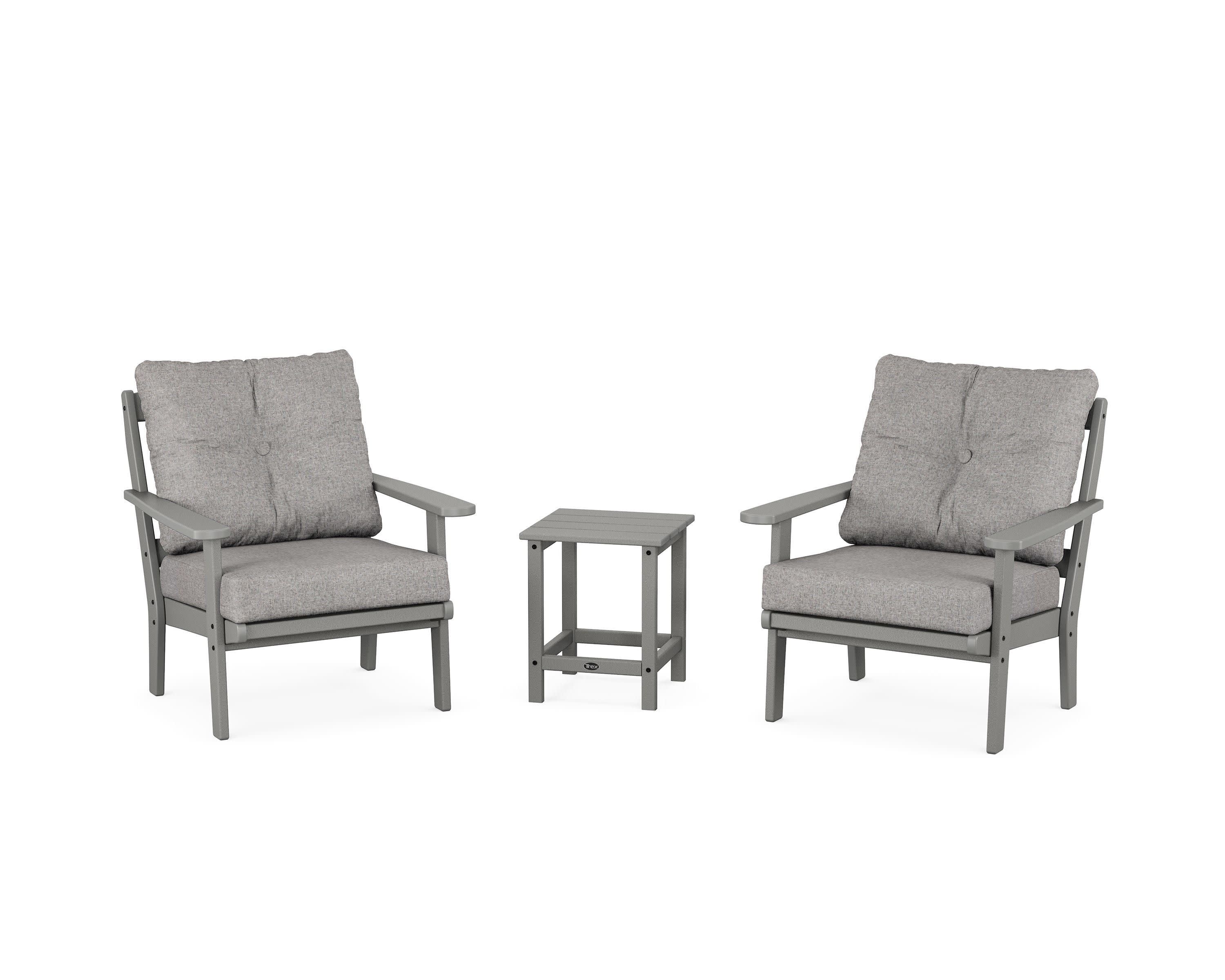 Cape Cod 3-Piece Deep Seating Set in Stepping Stone / Grey Mist