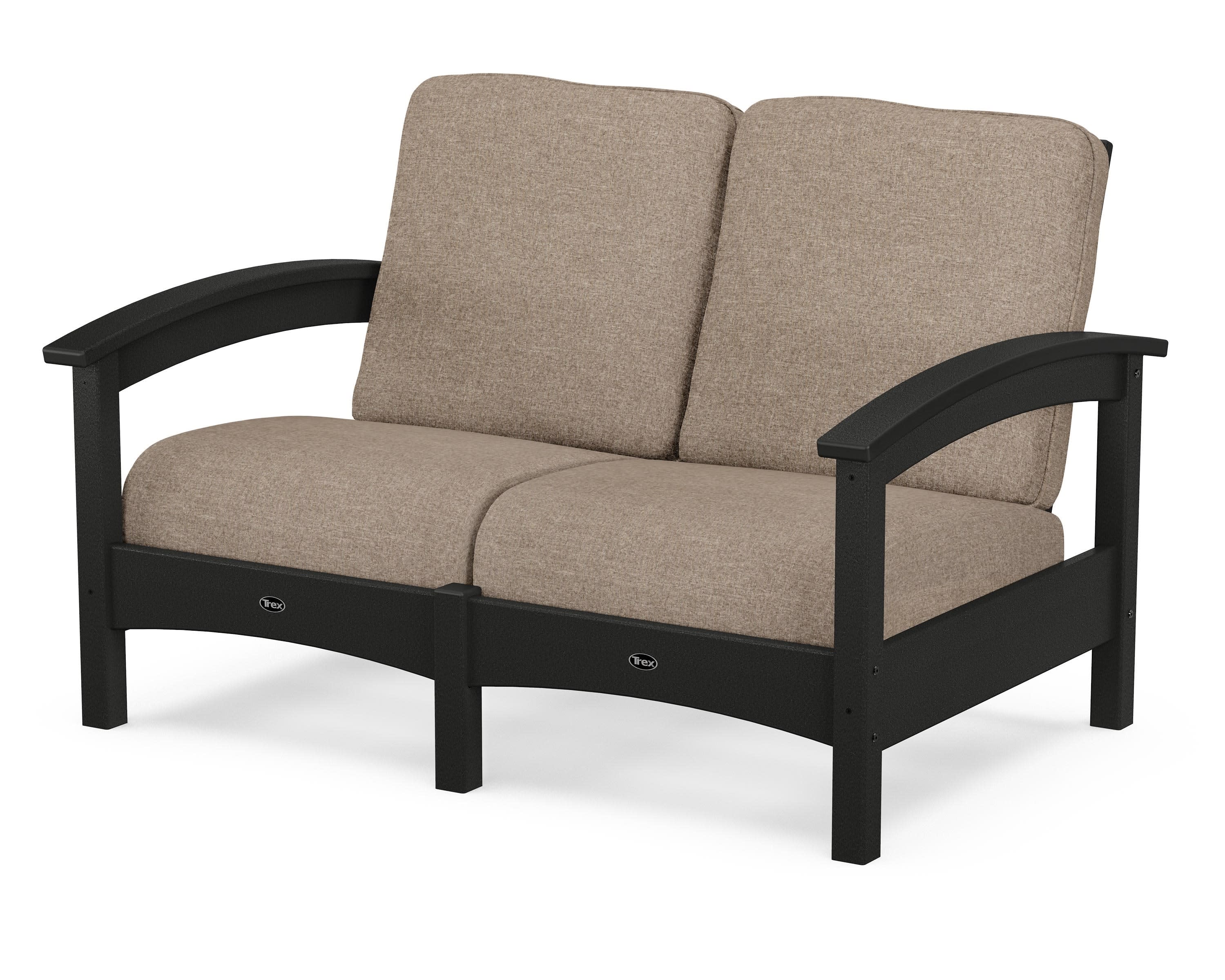 Rockport Club Loveseat in Charcoal Black / Spiced Burlap