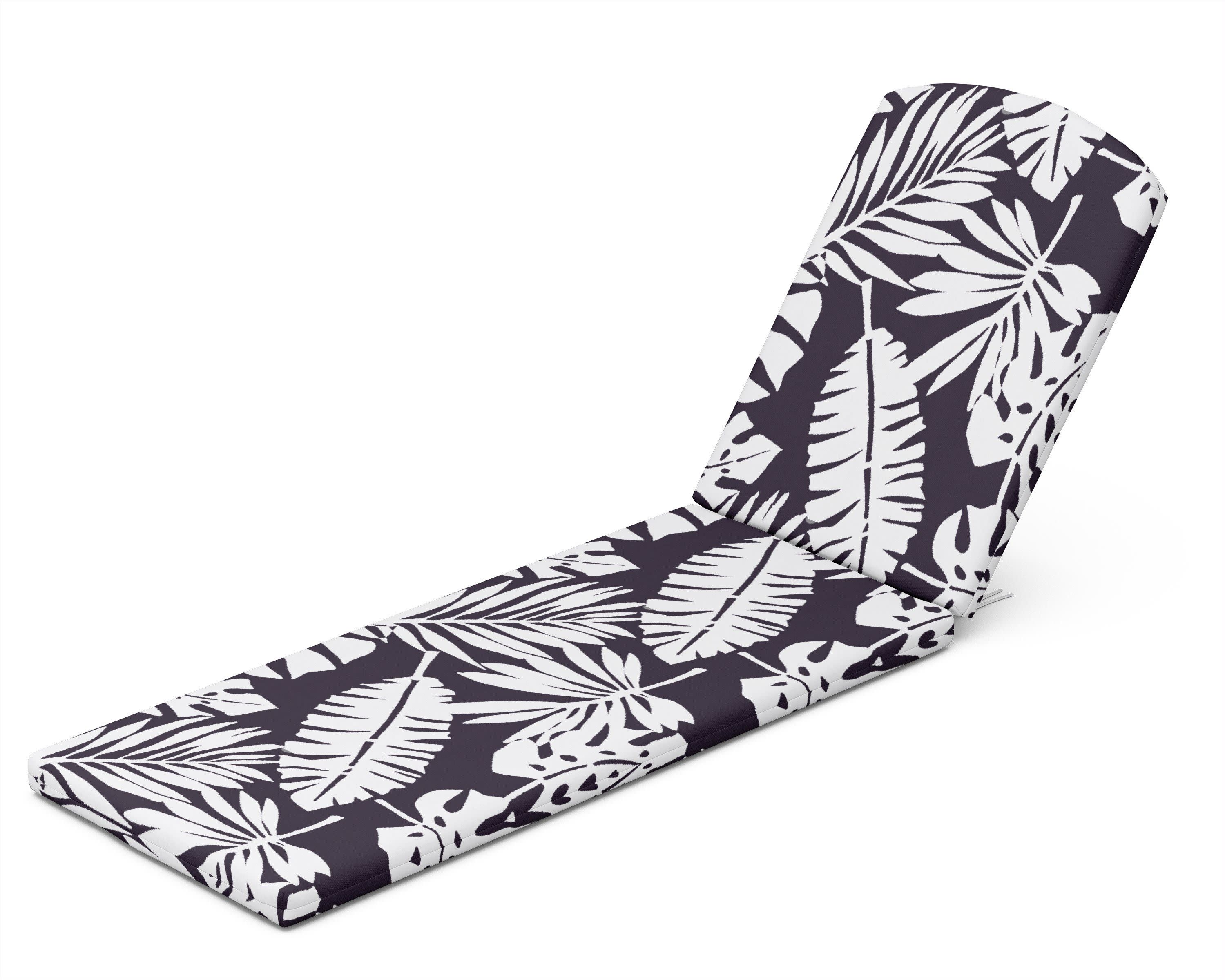 Chaise Cushion - 77"D x 21.25"W x 2.5"H in Leaf Navy