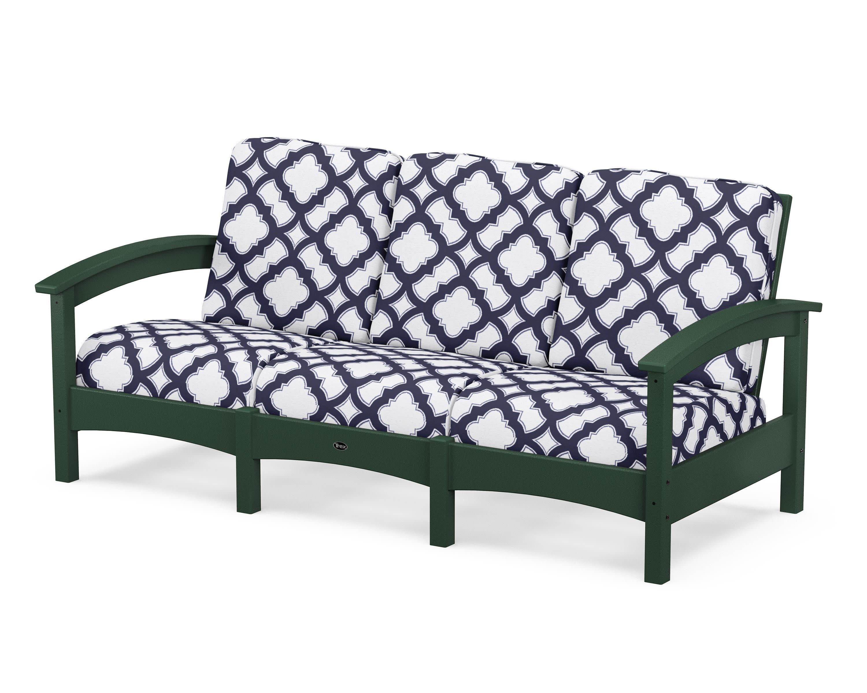 Rockport Club Sofa in Rainforest Canopy / Trellis Navy