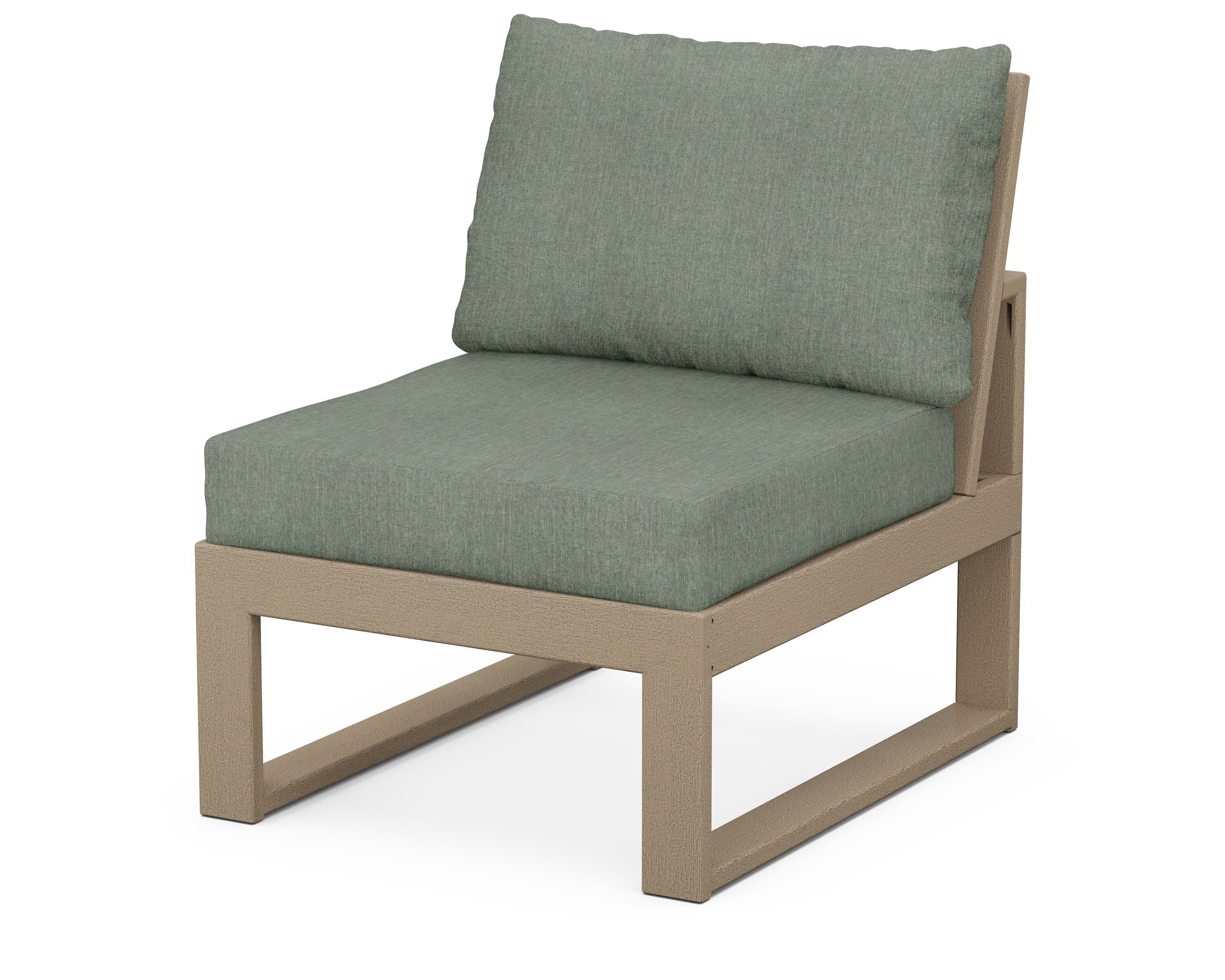 Modular Armless Chair in Vintage Sahara / Cast Sage