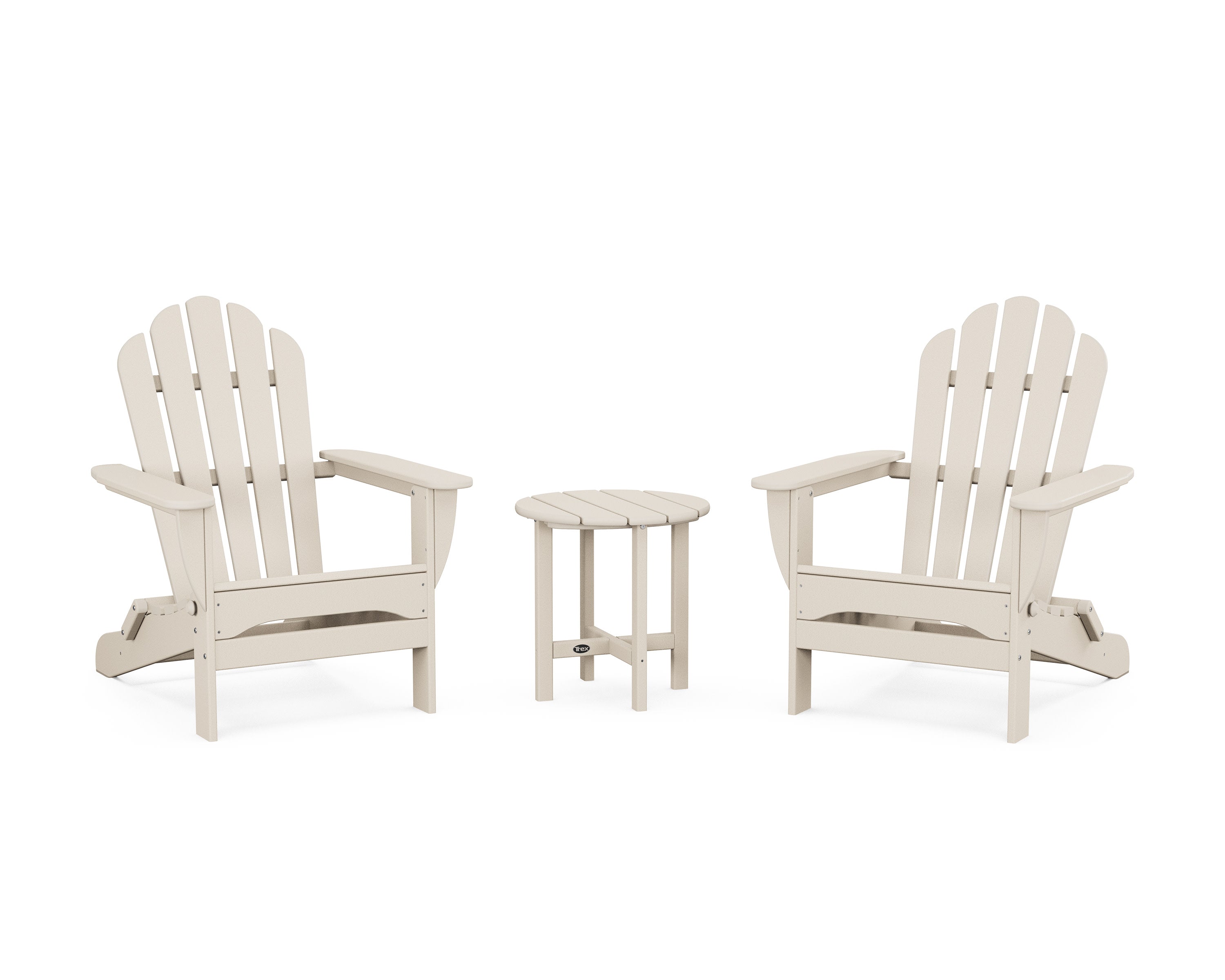 3-Piece Monterey Bay Folding Adirondack Set in Sand Castle