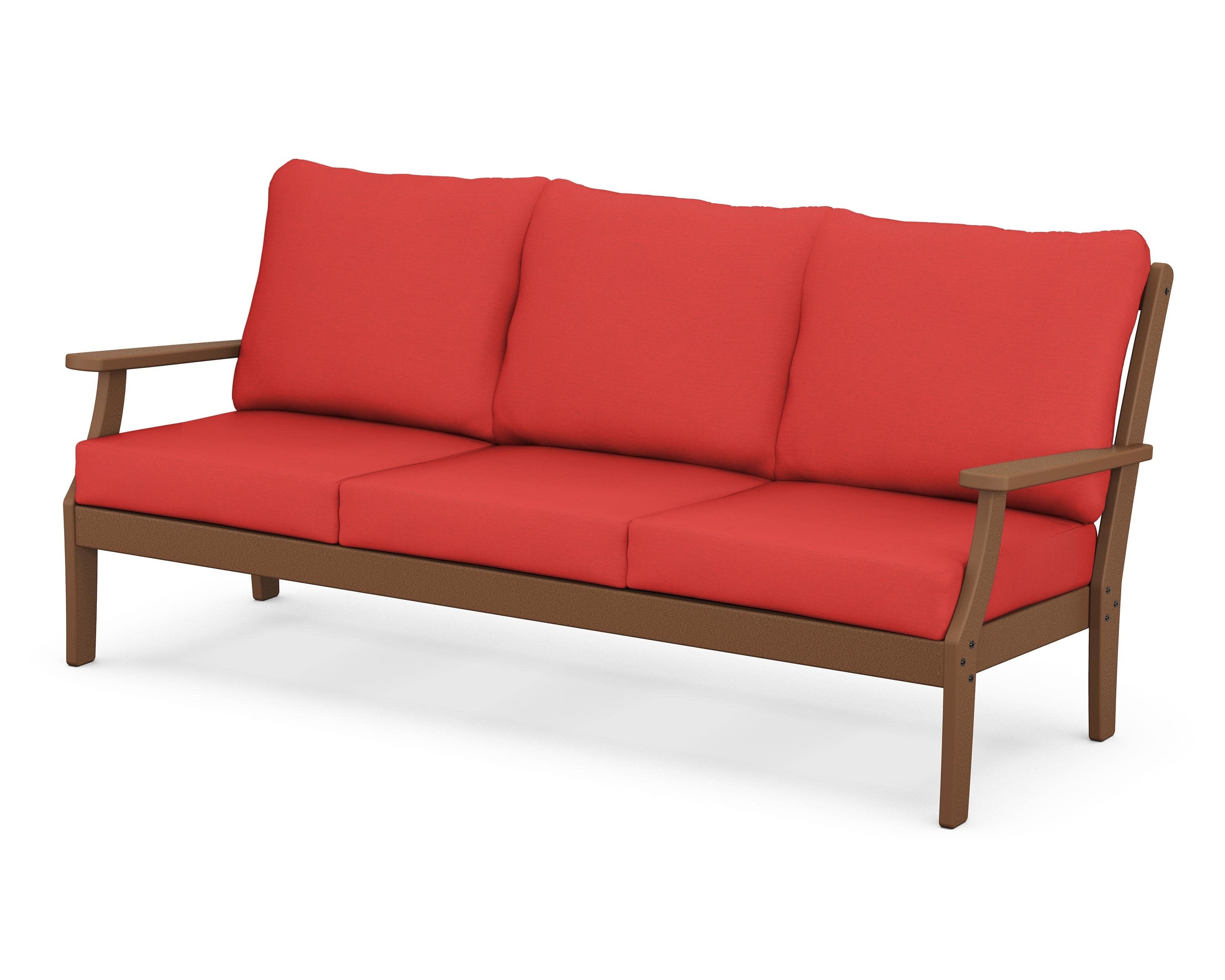 Yacht Club Deep Seating Sofa in Tree House / Crimson Linen