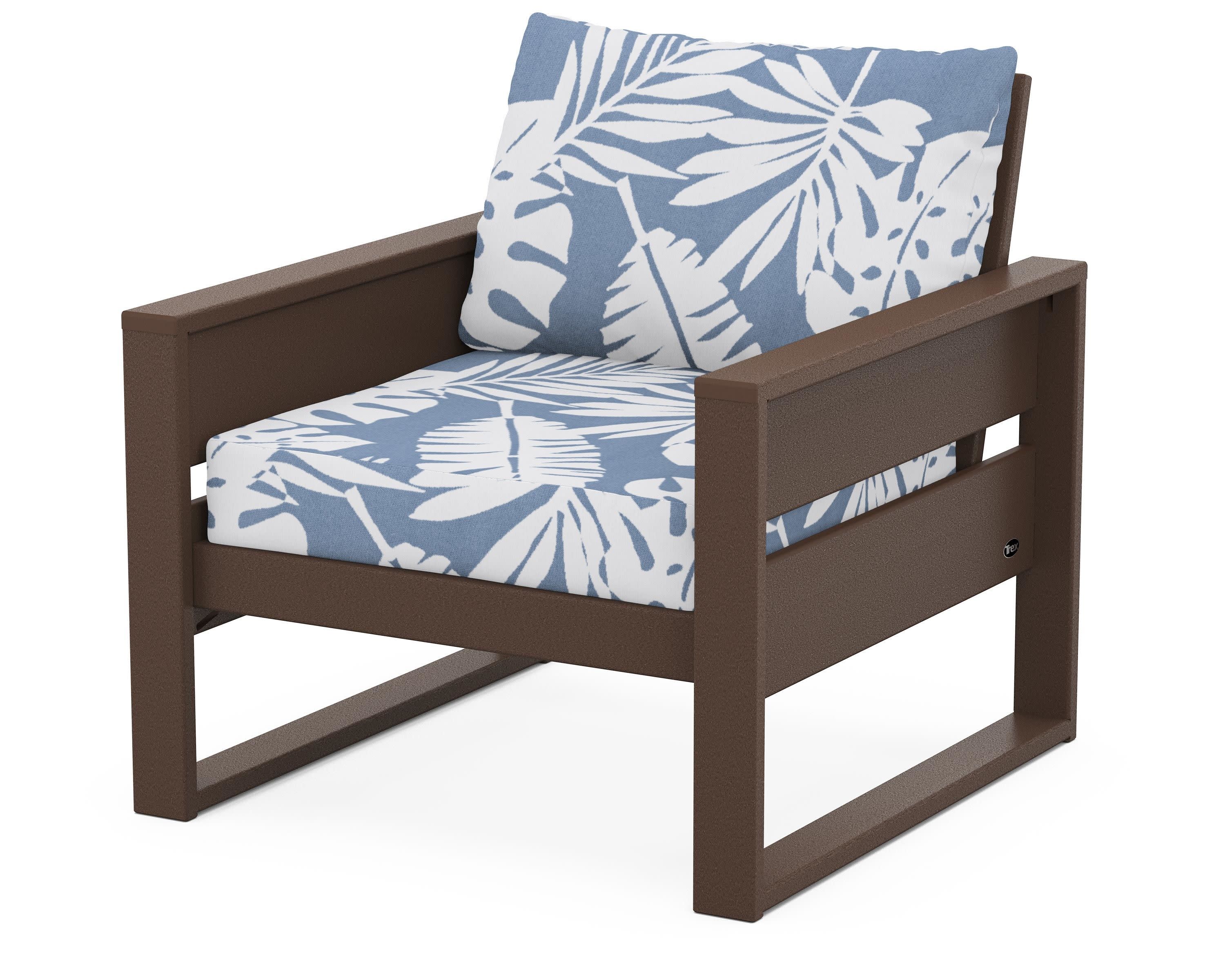 Eastport Club Chair in Vintage Lantern / Leaf Sky Blue