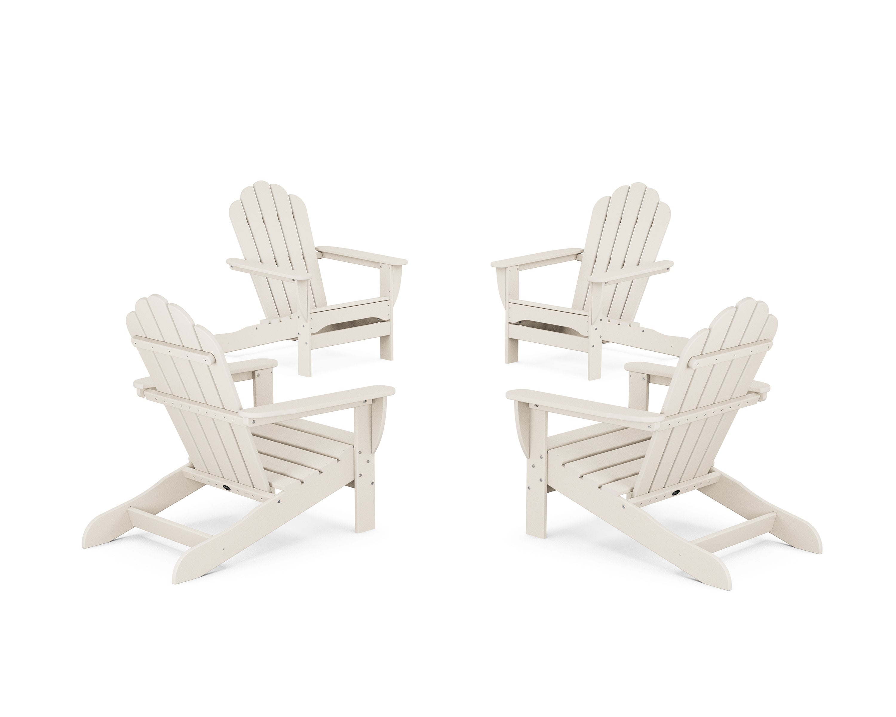 4-Piece Monterey Bay Oversized Adirondack Chair Conversation Set in Sand Castle