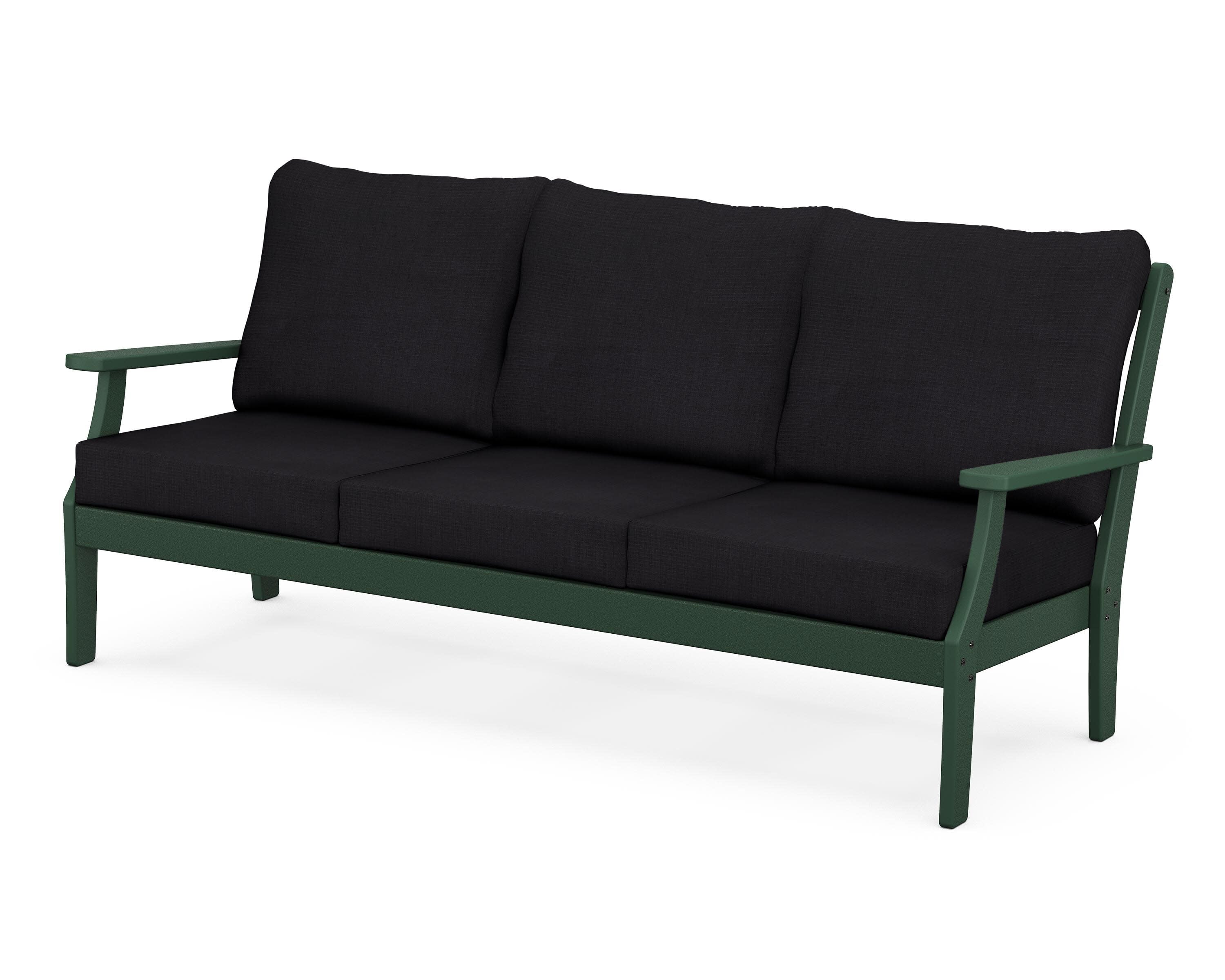 Yacht Club Deep Seating Sofa in Rainforest Canopy / Midnight Linen