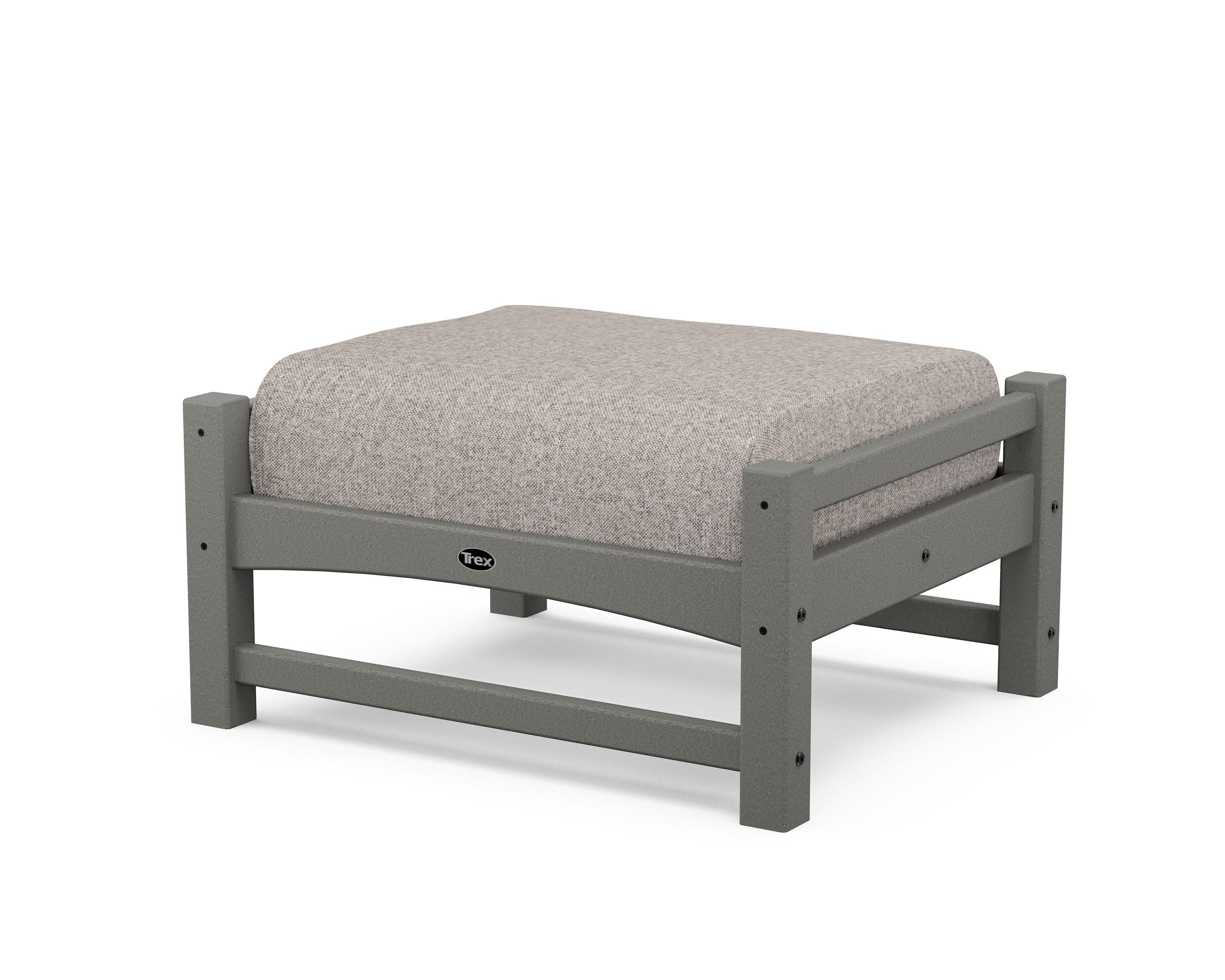 Rockport Club Ottoman in Stepping Stone / Weathered Tweed