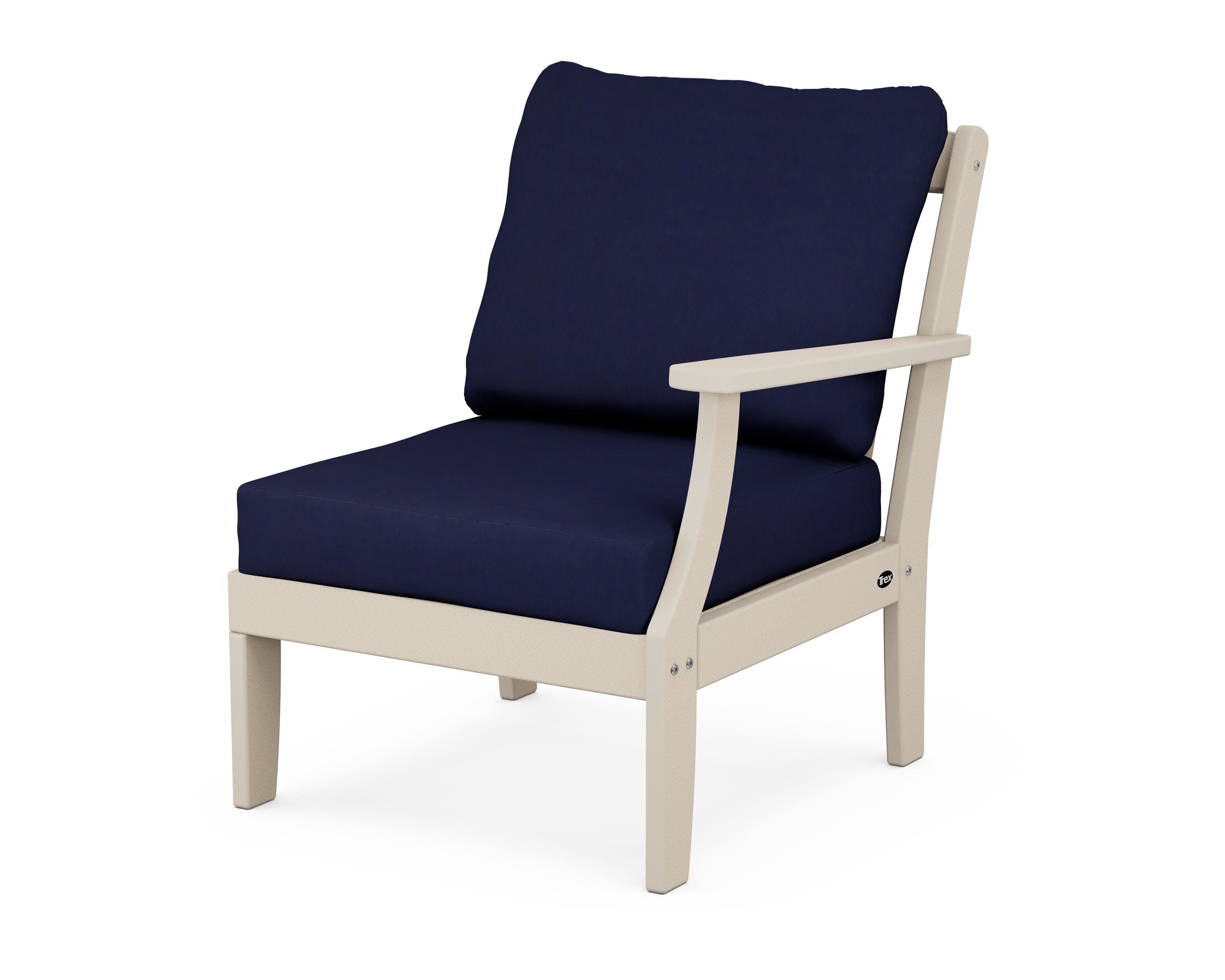 Yacht Club Modular Right Arm Chair in Sand Castle / Navy