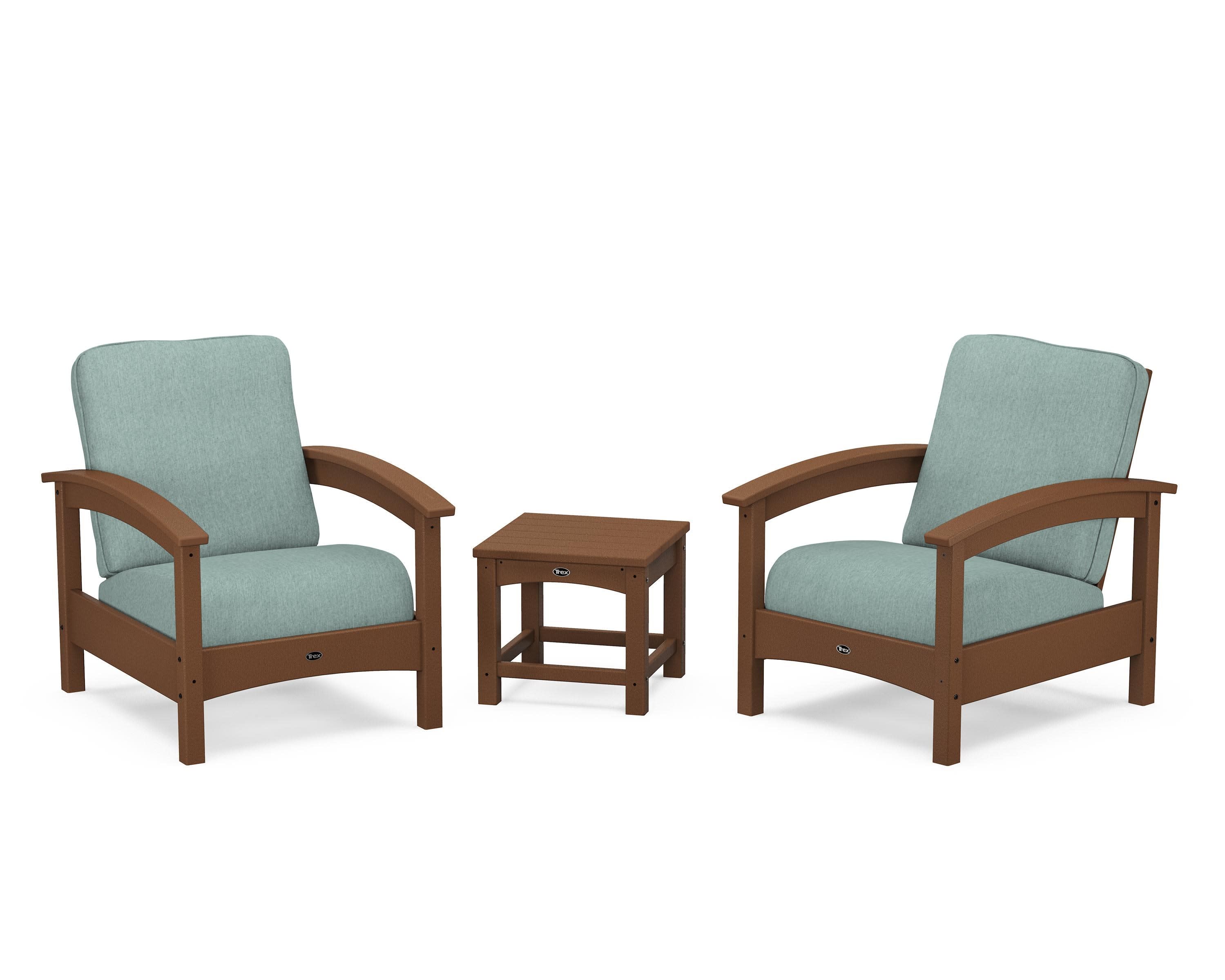 Rockport Club 3-Piece Deep Seating Conversation Set in Tree House / Glacier Spa