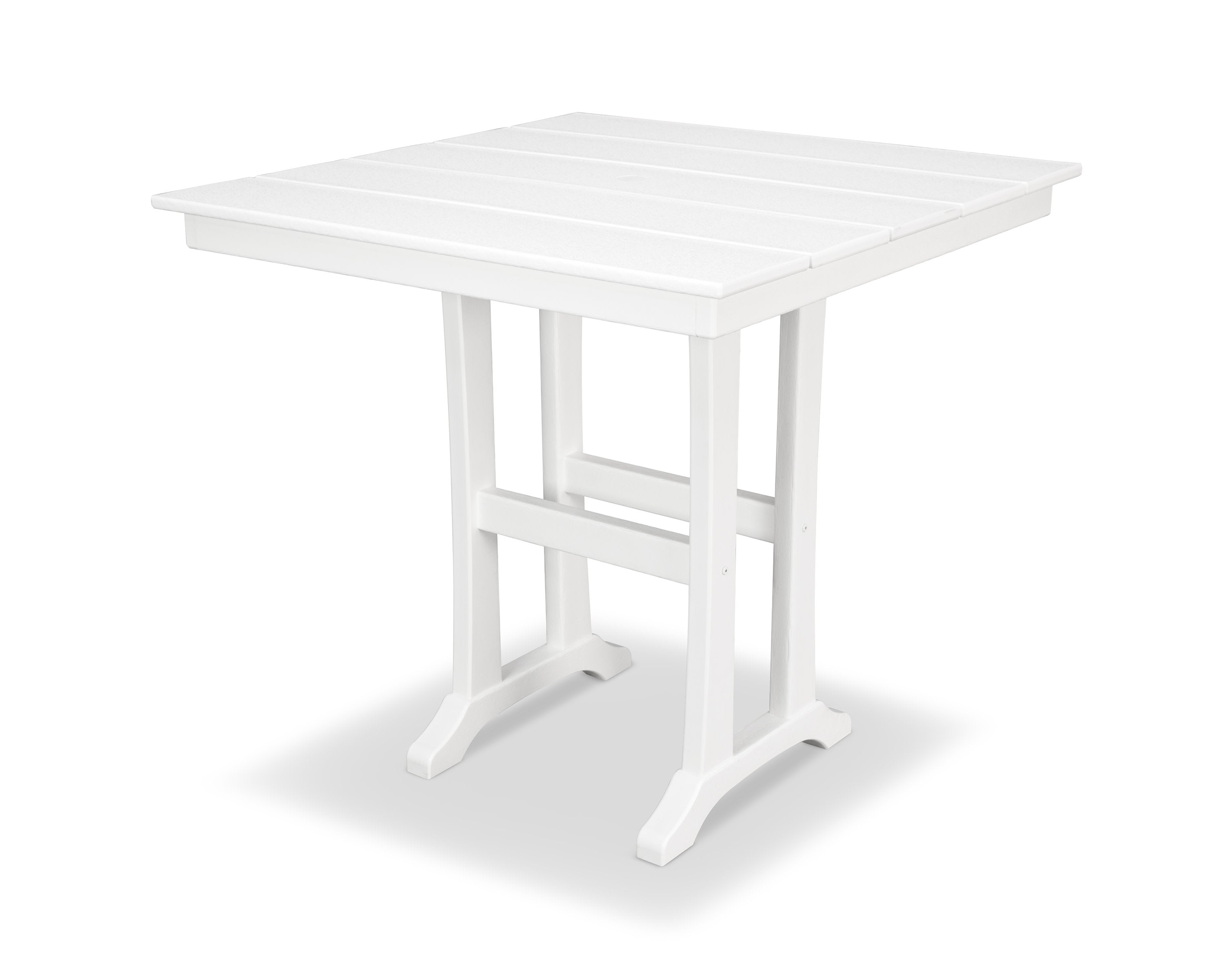 Farmhouse Trestle 37" Counter Table in Classic White