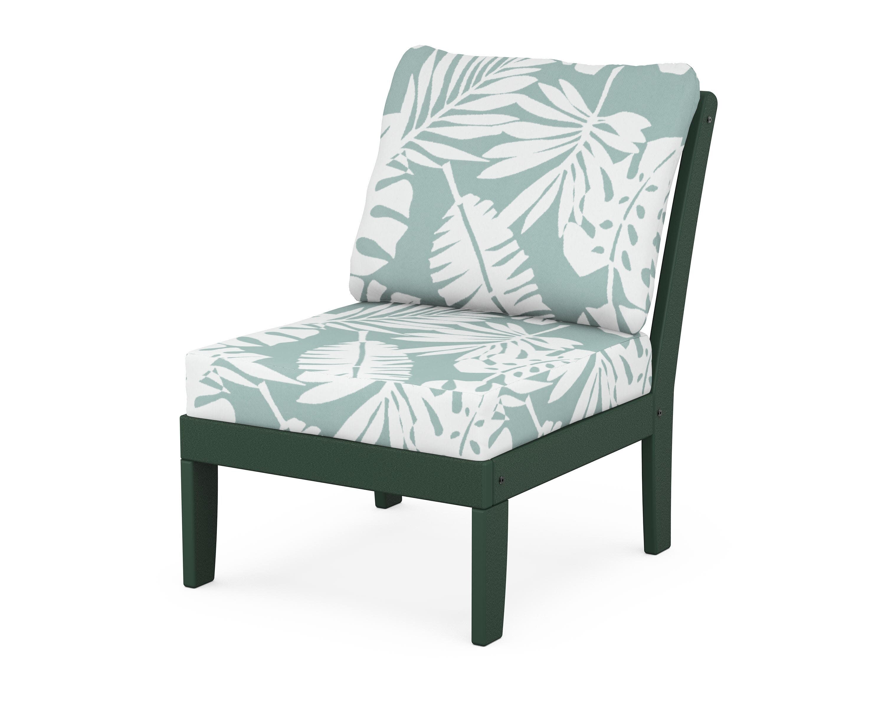 Yacht Club Modular Armless Chair in Rainforest Canopy / Leaf Glacier Spa