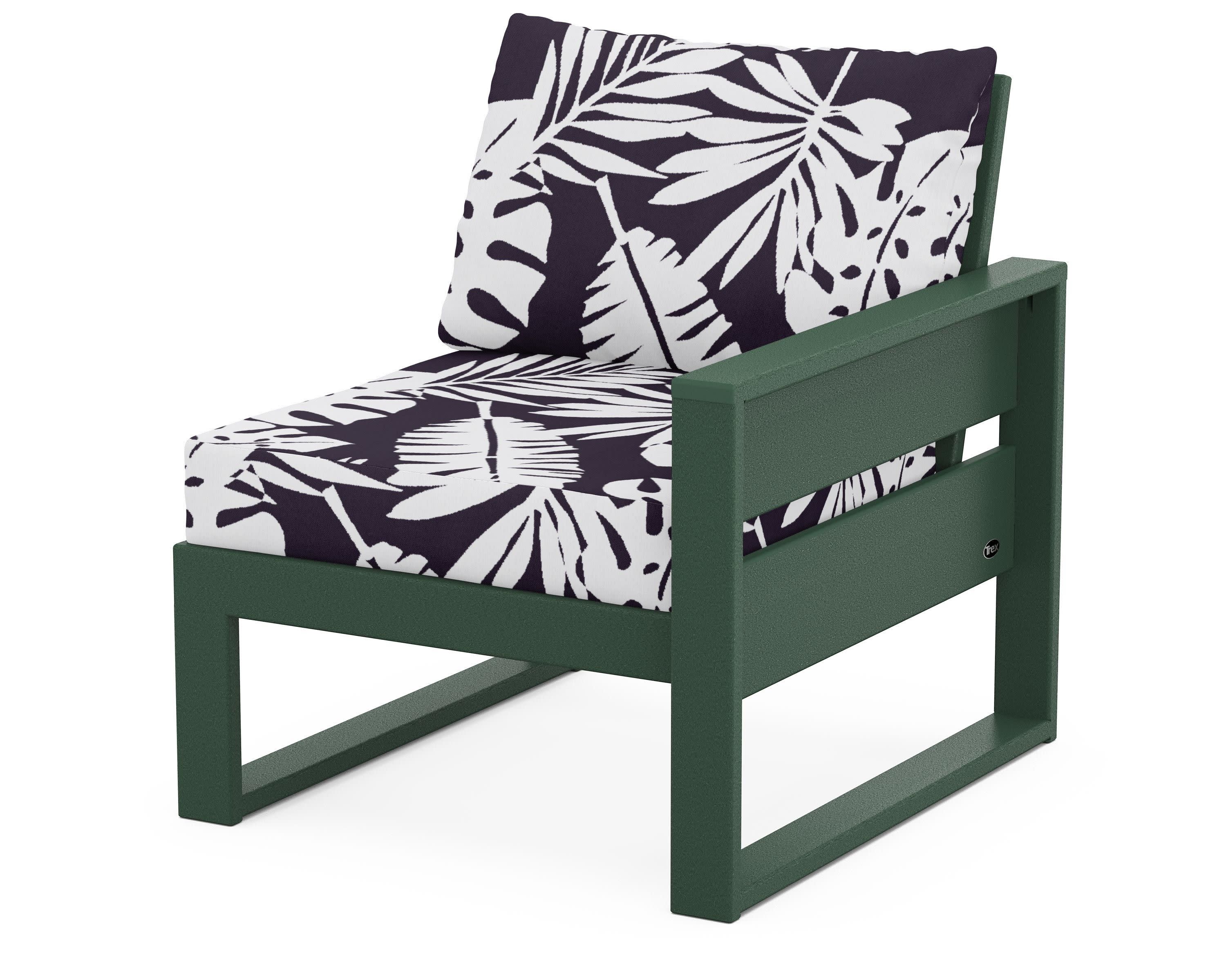 Eastport Modular Right Arm Chair in Rainforest Canopy / Leaf Navy