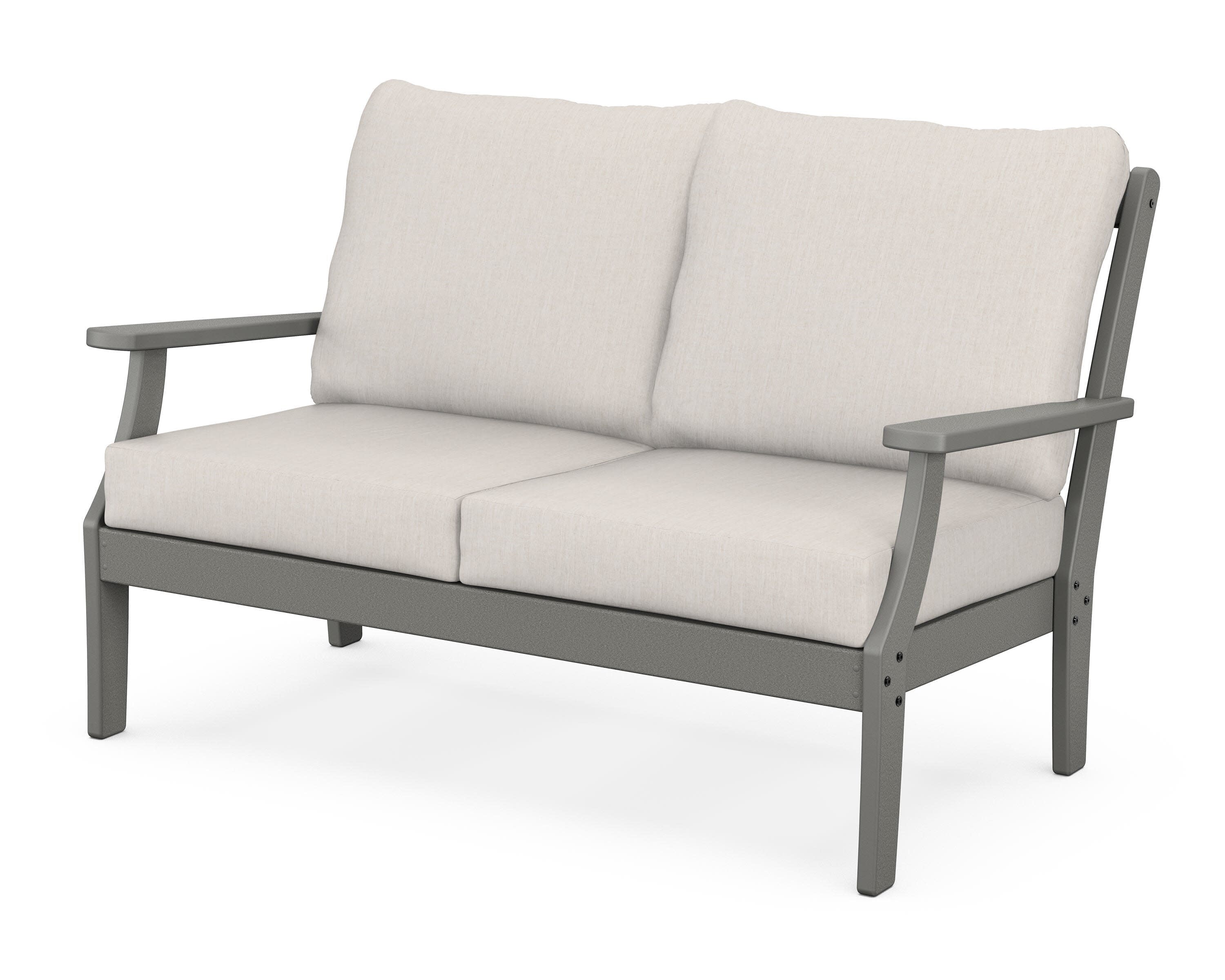 Yacht Club Deep Seating Loveseat in Stepping Stone / Cast Ash