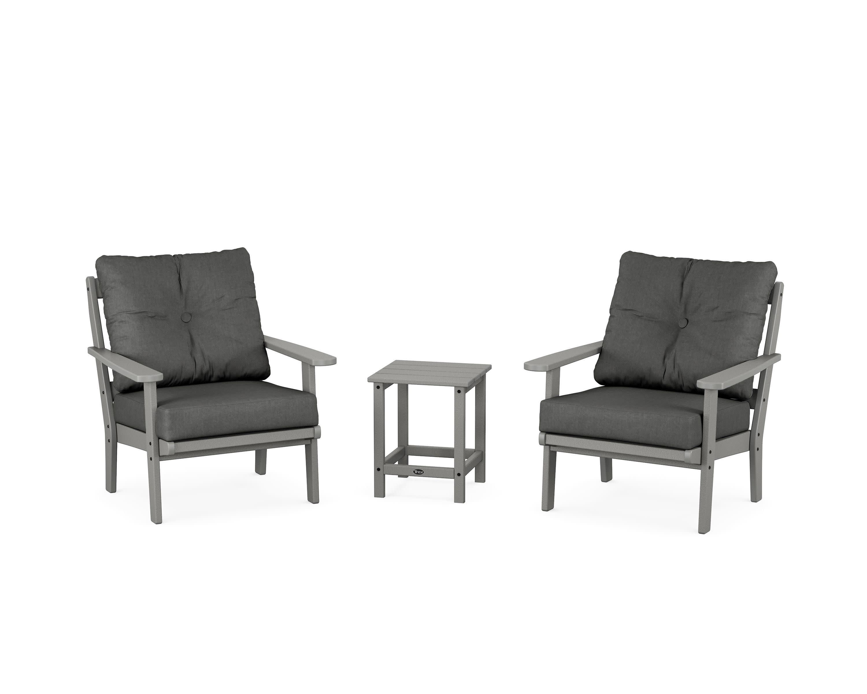 Cape Cod 3-Piece Deep Seating Set in Stepping Stone / Spectrum Carbon