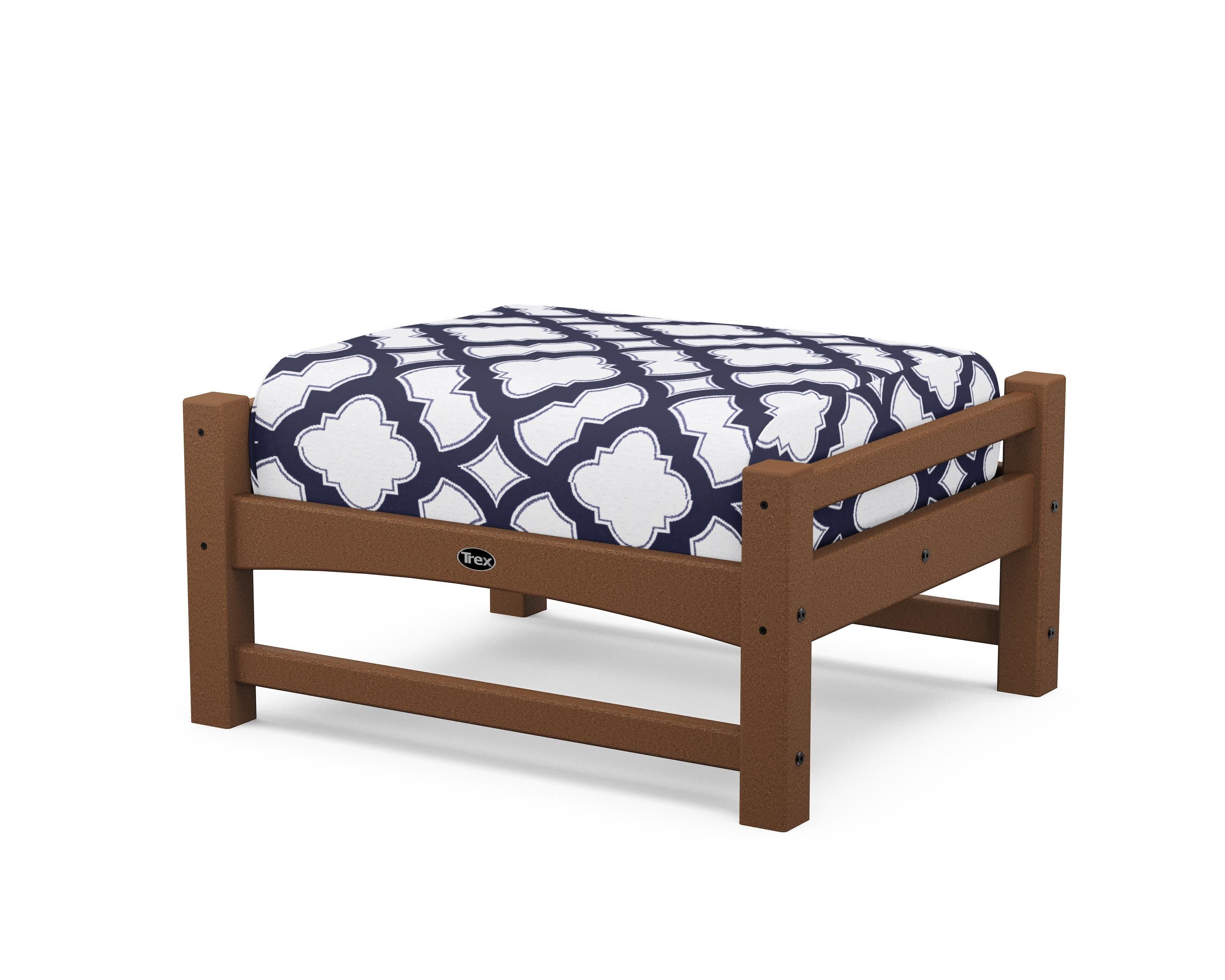 Rockport Club Ottoman in Tree House / Trellis Navy