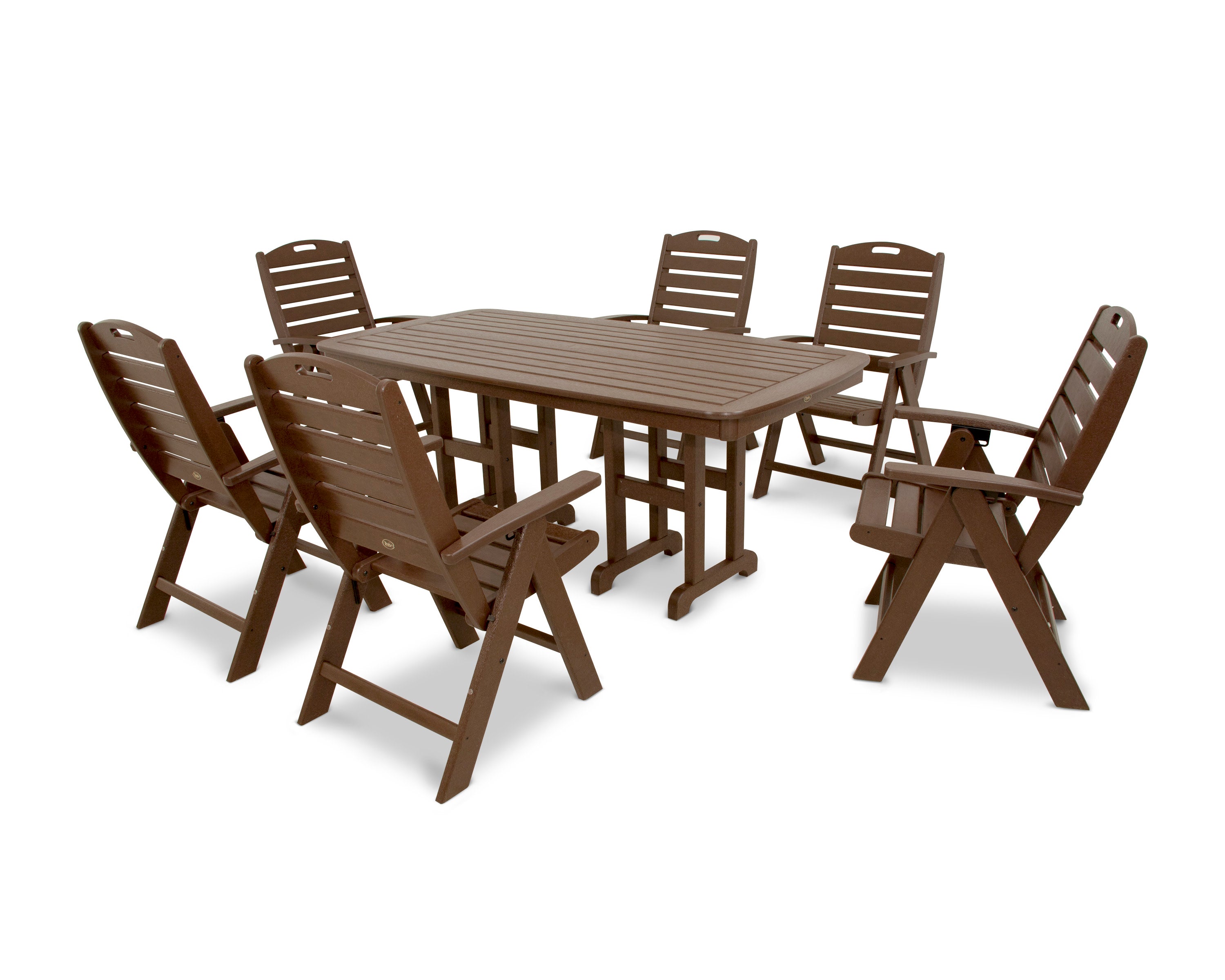 Yacht Club Highback 7-Piece Dining Set in Vintage Lantern