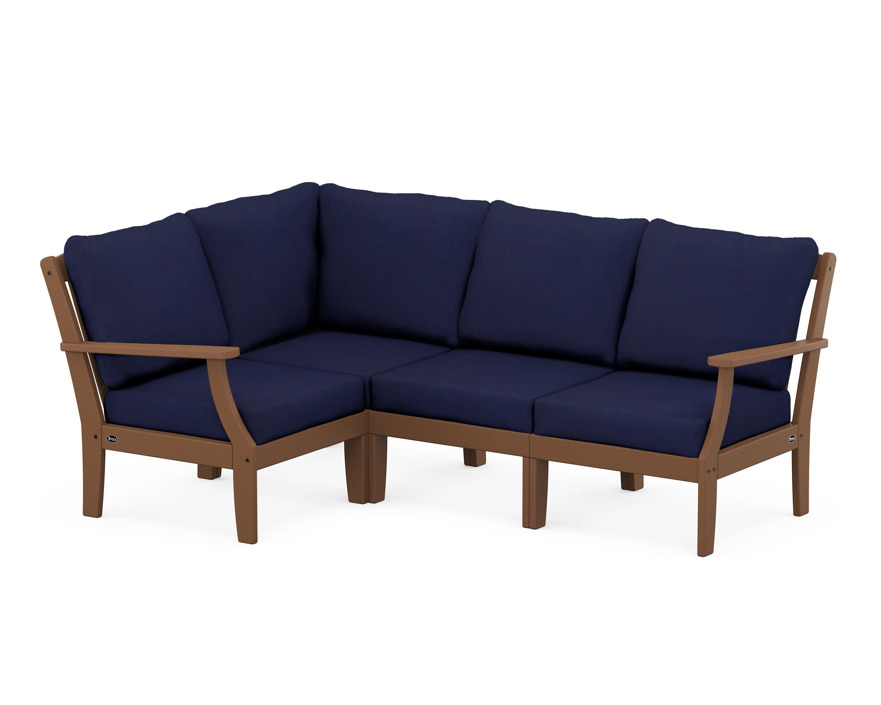 Yacht Club Modular 4-Piece Deep Seating Set in Tree House / Navy