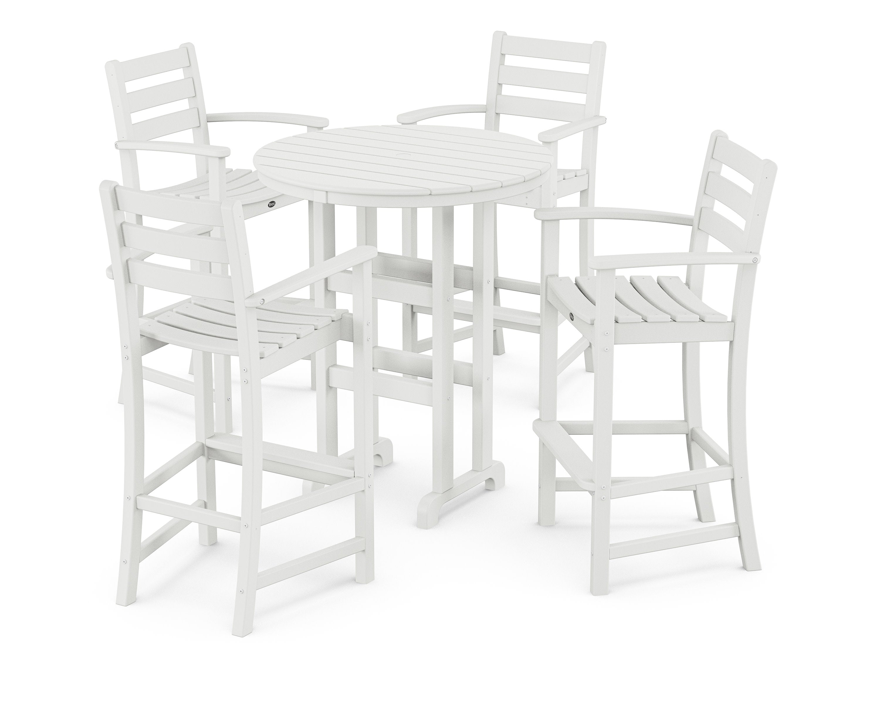 Monterey Bay 5-Piece Round Bar Set in Classic White