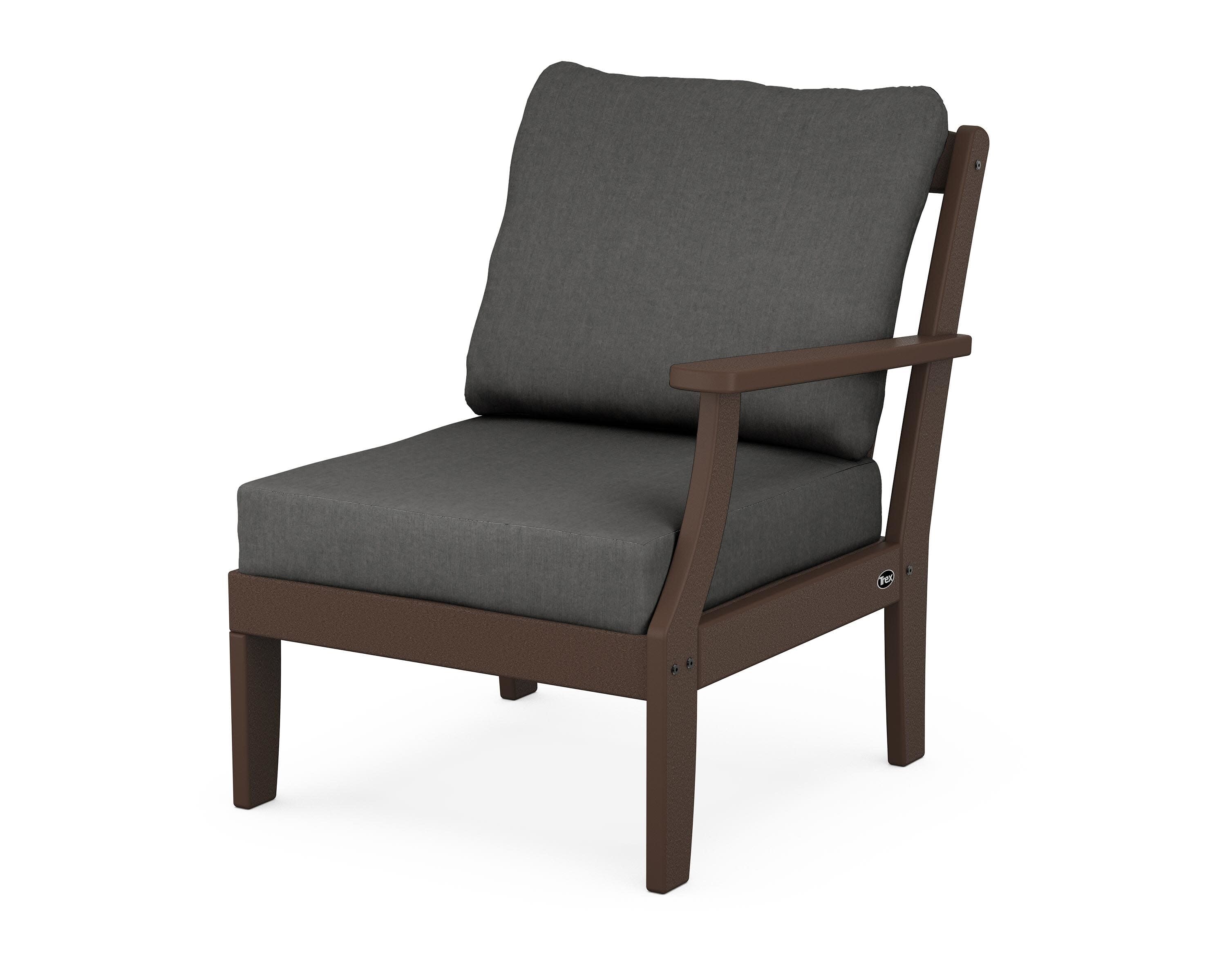 Yacht Club Modular Right Arm Chair in Vintage Lantern / Spectrum Carbon