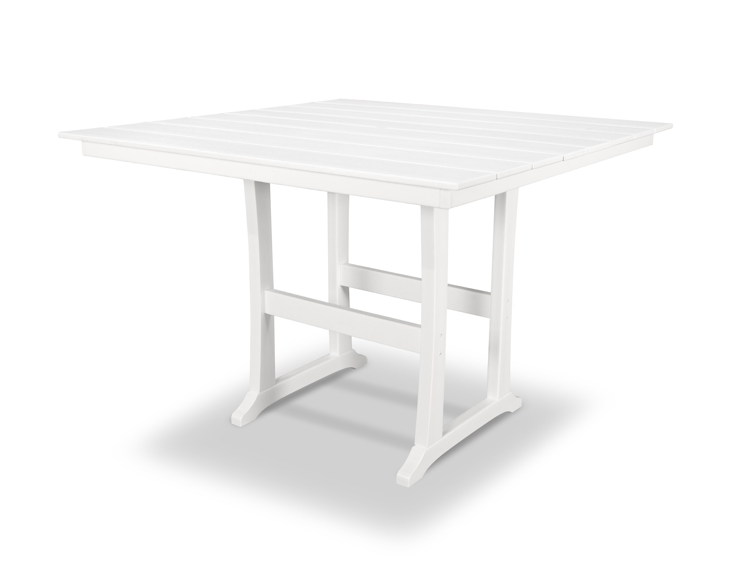 Farmhouse Trestle 59" Bar Table in Classic White