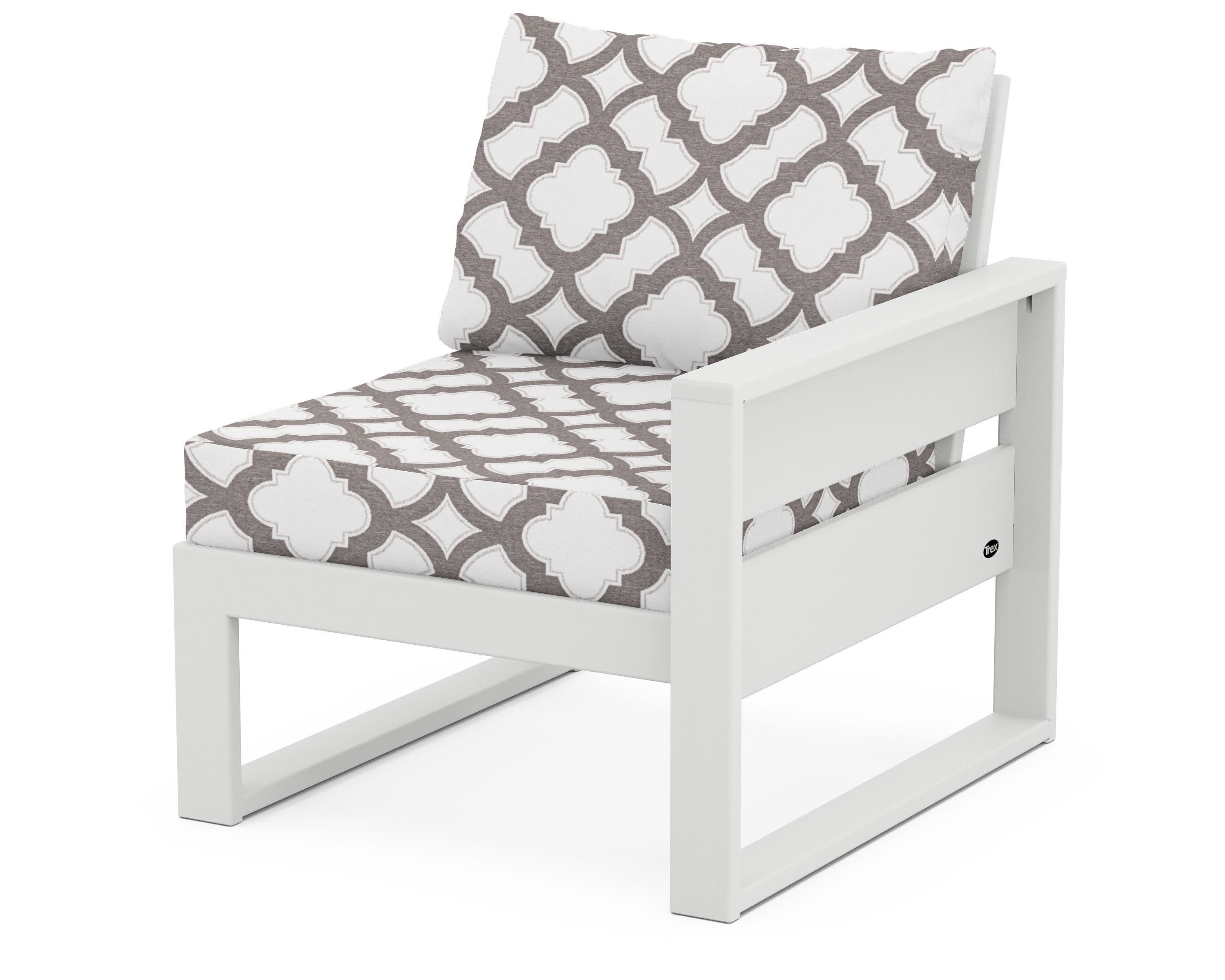 Eastport Modular Right Arm Chair in Classic White / Trellis Grey Mist