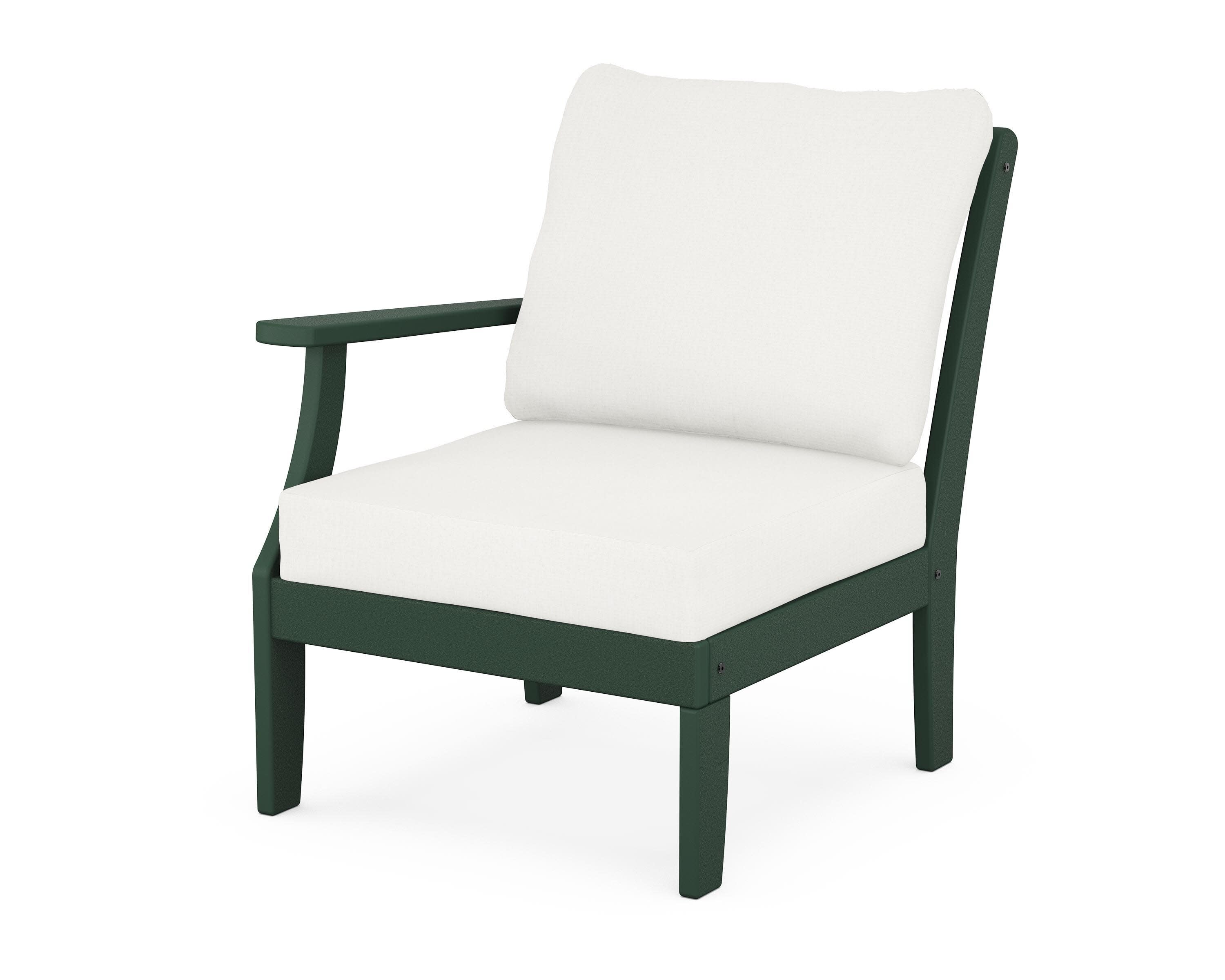 Yacht Club Modular Left Arm Chair in Rainforest Canopy / Natural Linen