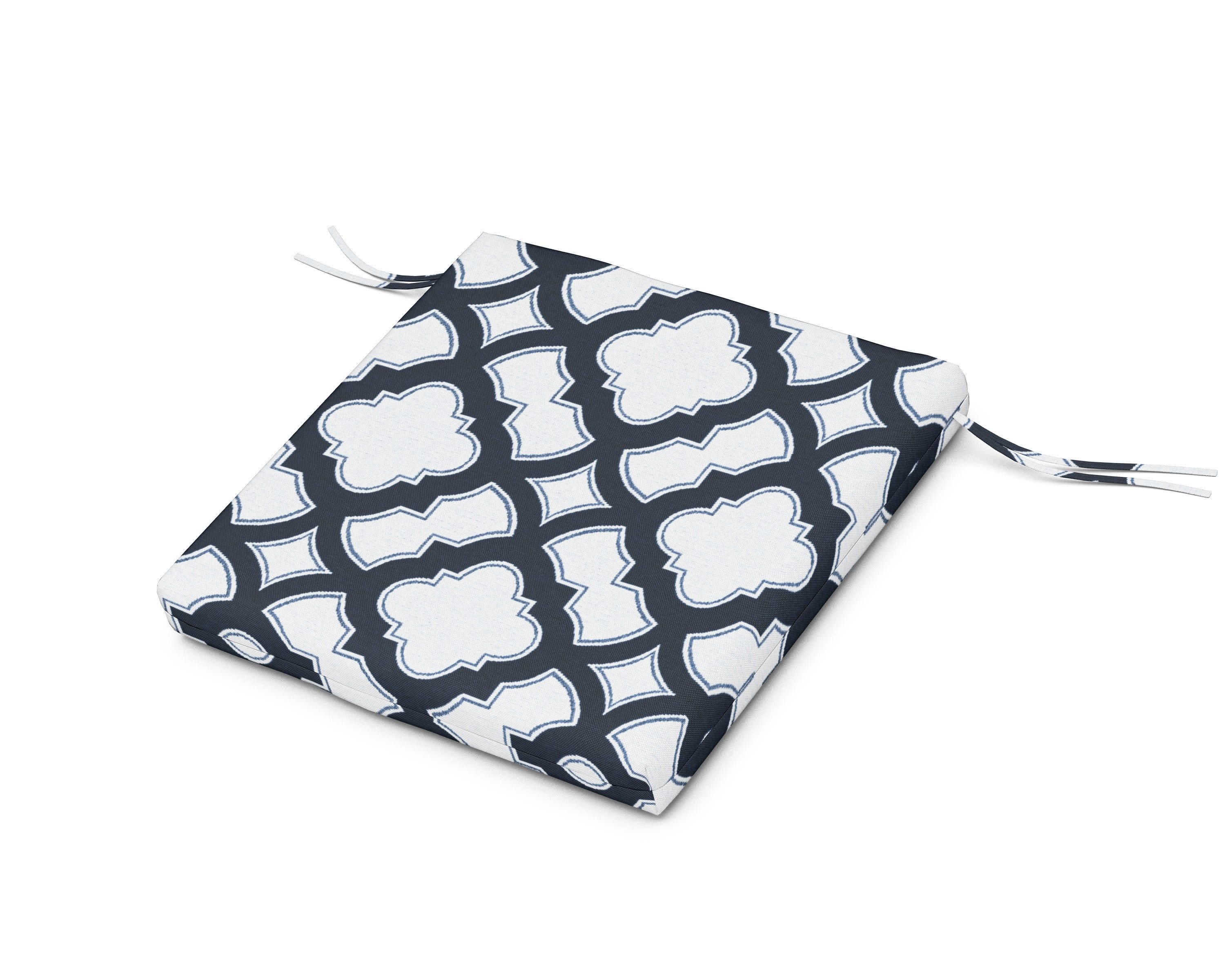 Seat Cushion - 20"D x 20"W x 2.5"H in Trellis Marine Indigo