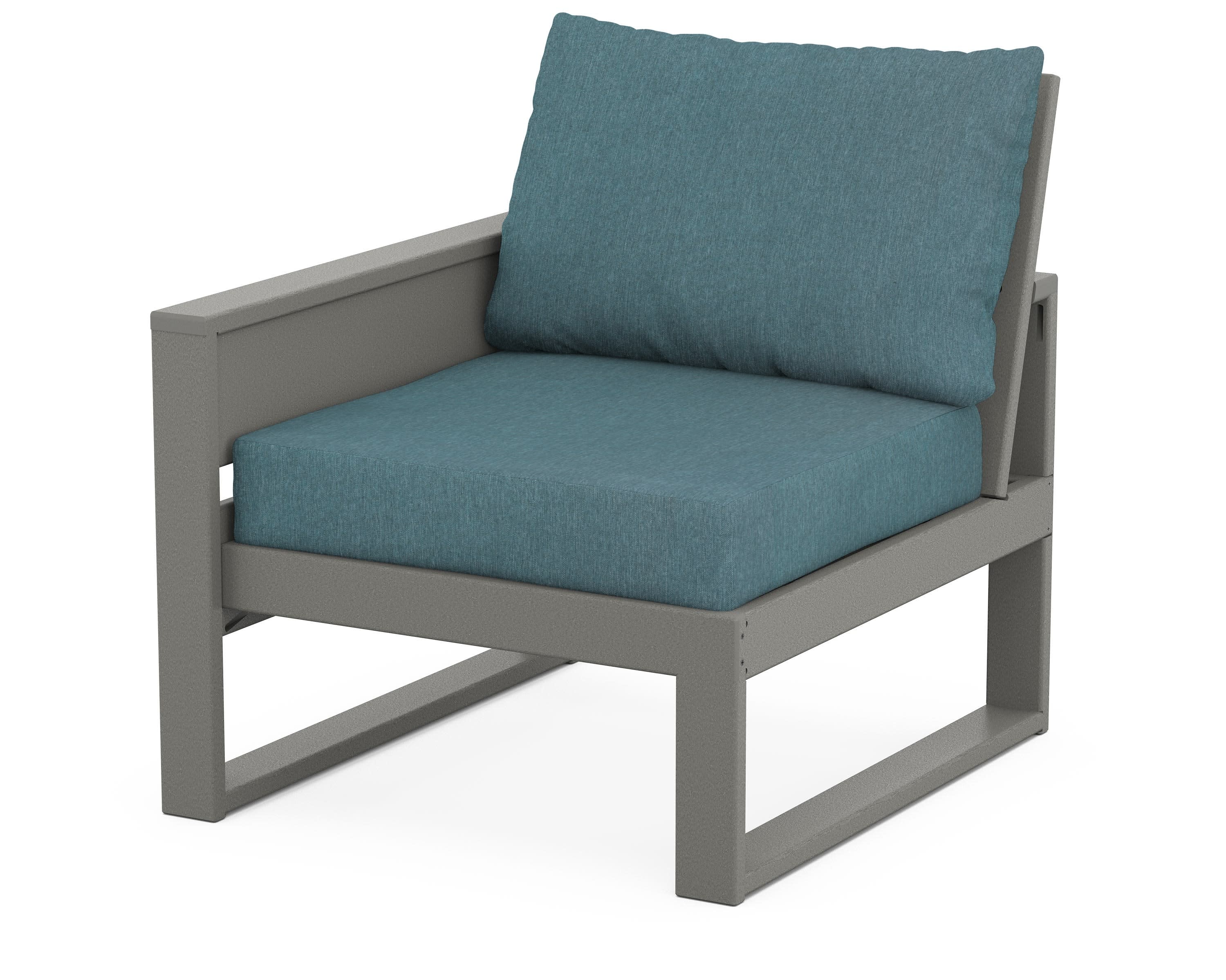 Eastport Modular Left Arm Chair in Stepping Stone / Ocean Teal
