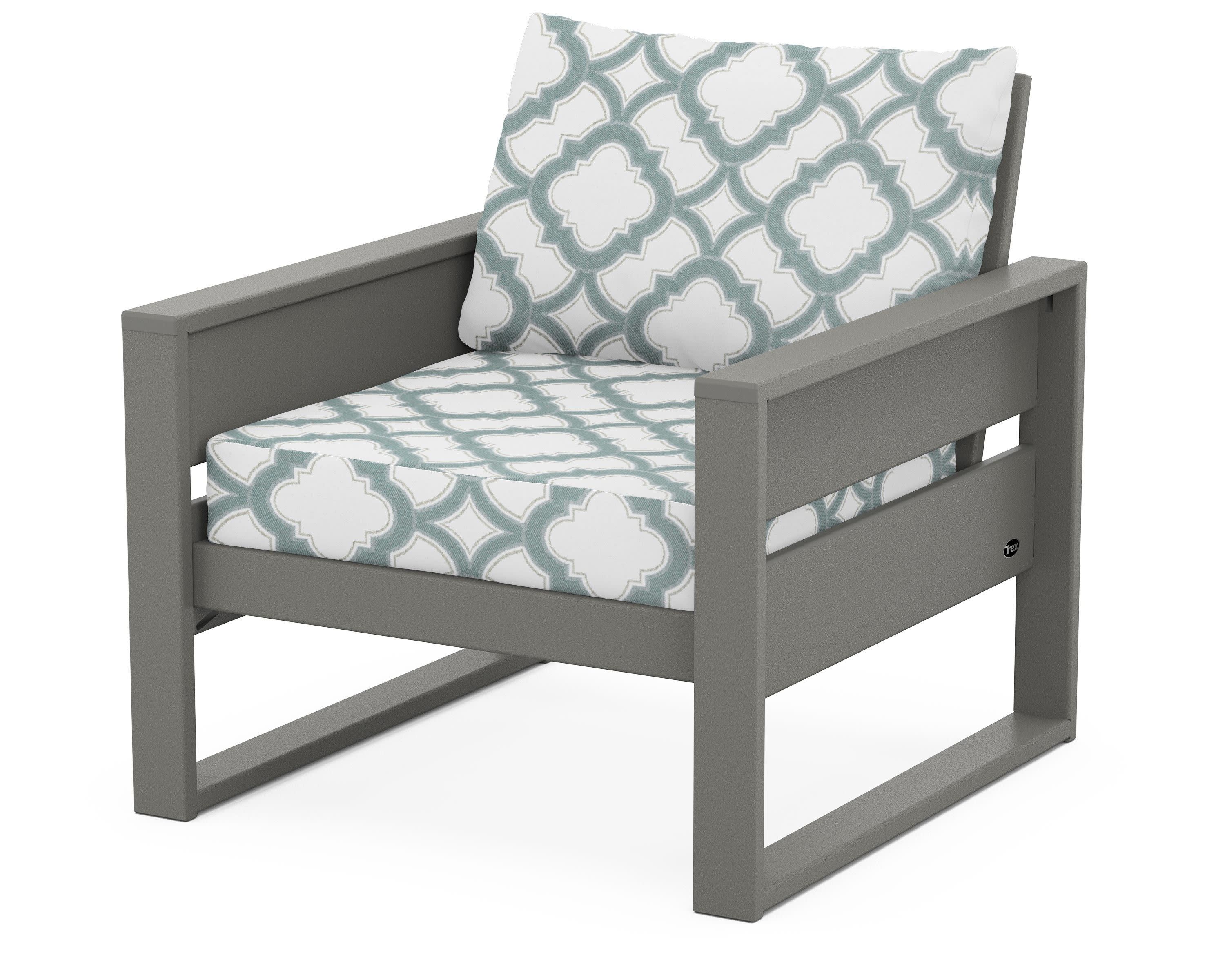 Eastport Club Chair in Stepping Stone / Trellis Glacier Spa