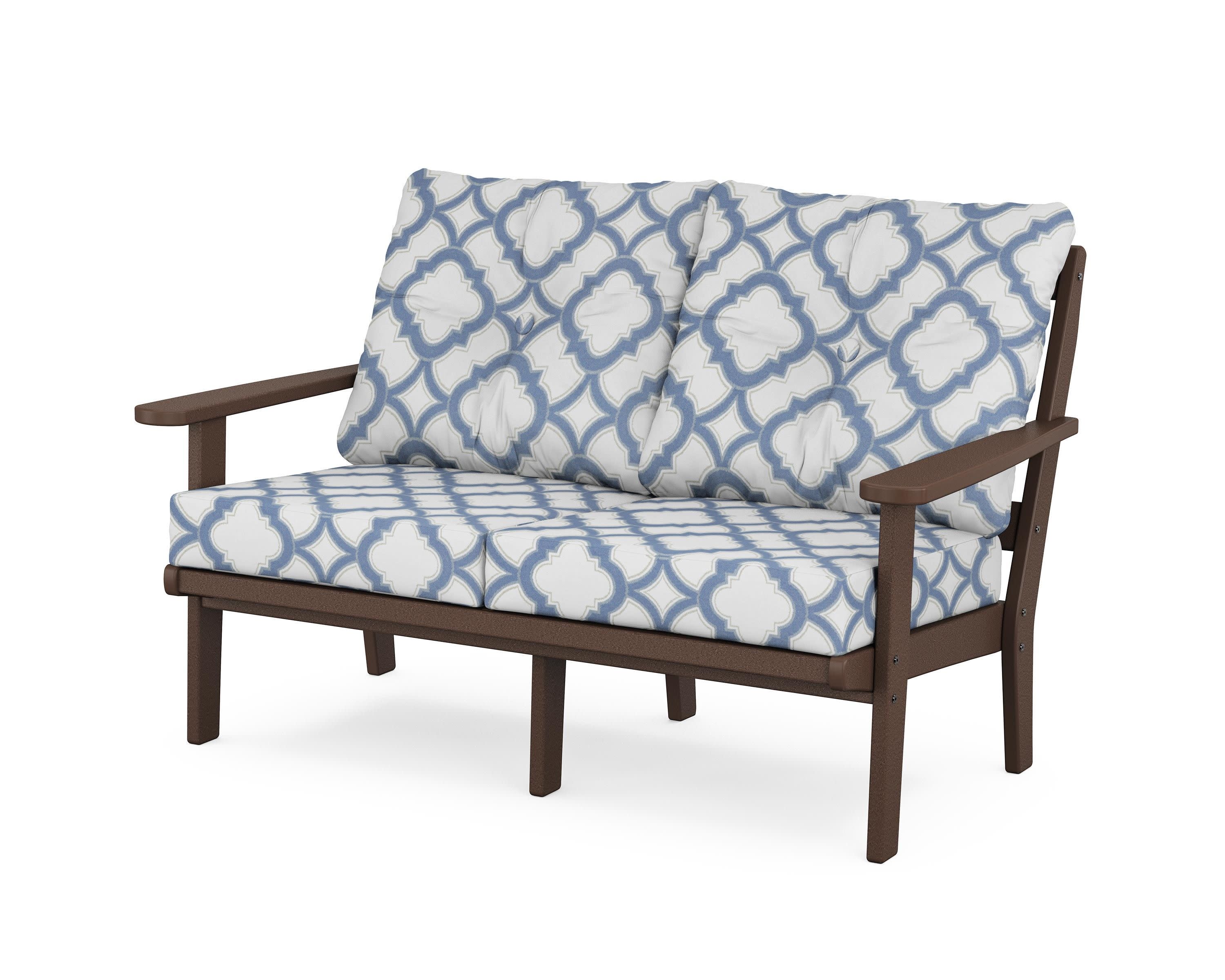 Cape Cod Deep Seating Loveseat in Vintage Lantern / Trellis Sky Blue