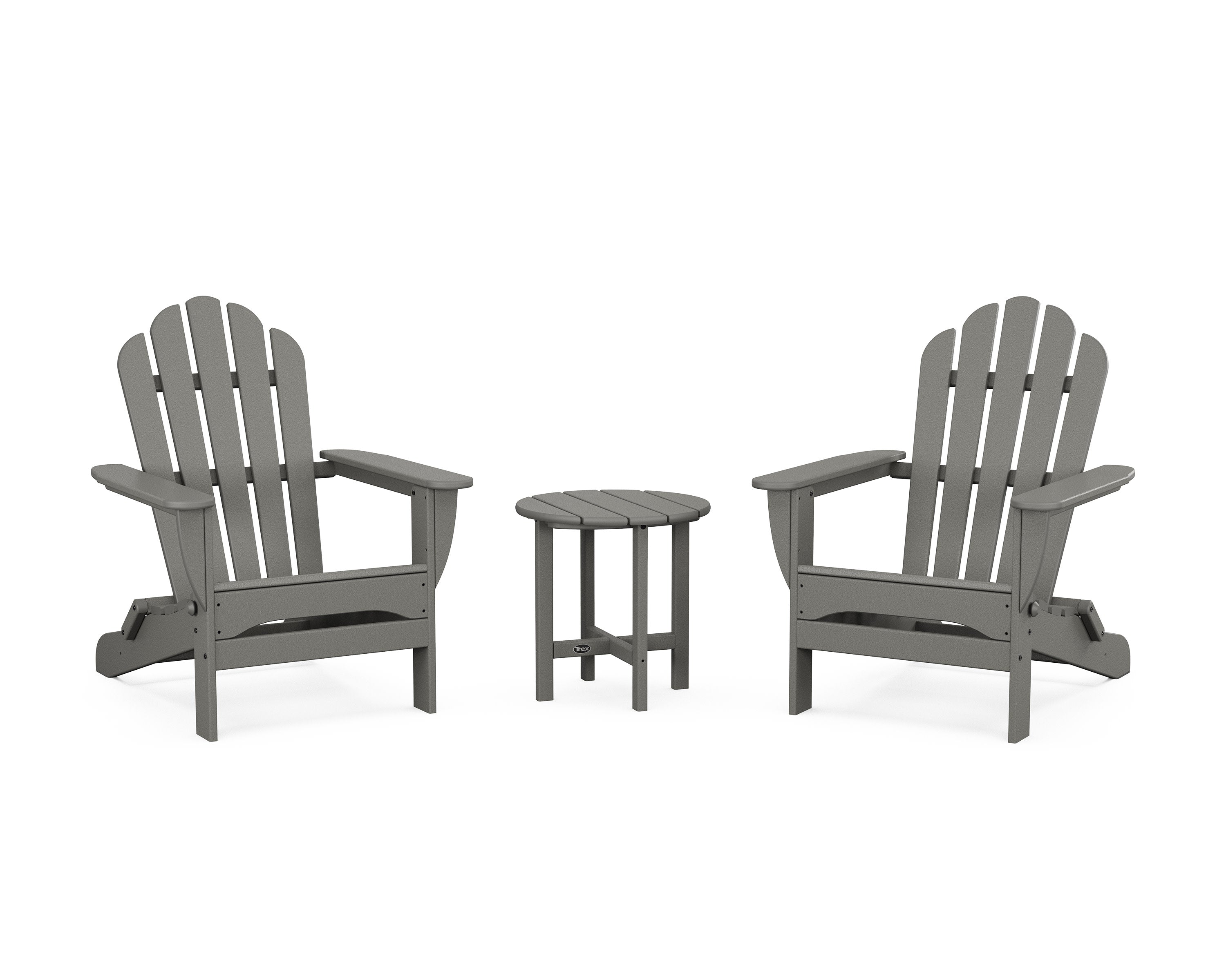 3-Piece Monterey Bay Folding Adirondack Set in Stepping Stone