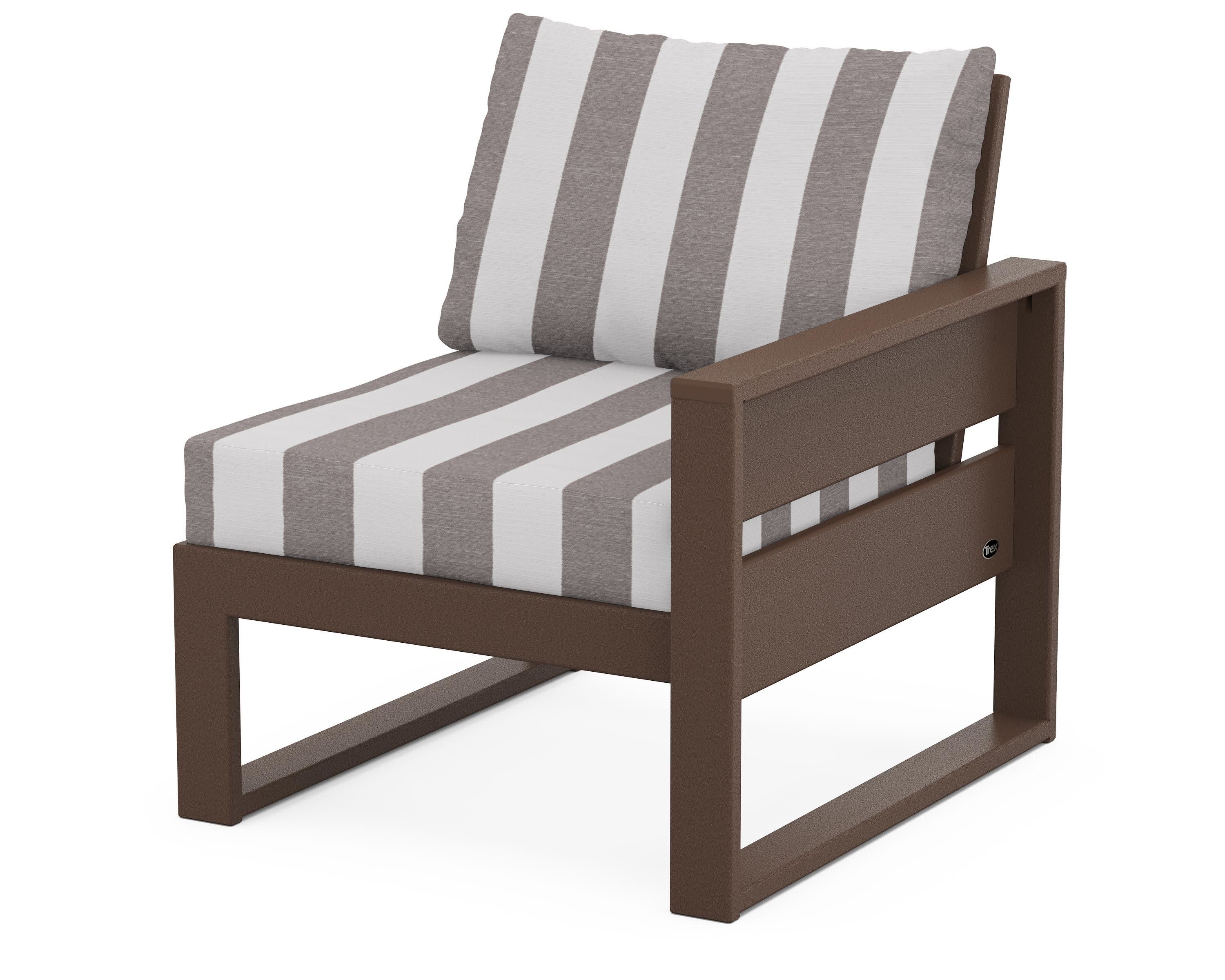Eastport Modular Right Arm Chair in Vintage Lantern / Cabana Stripe Grey Mist