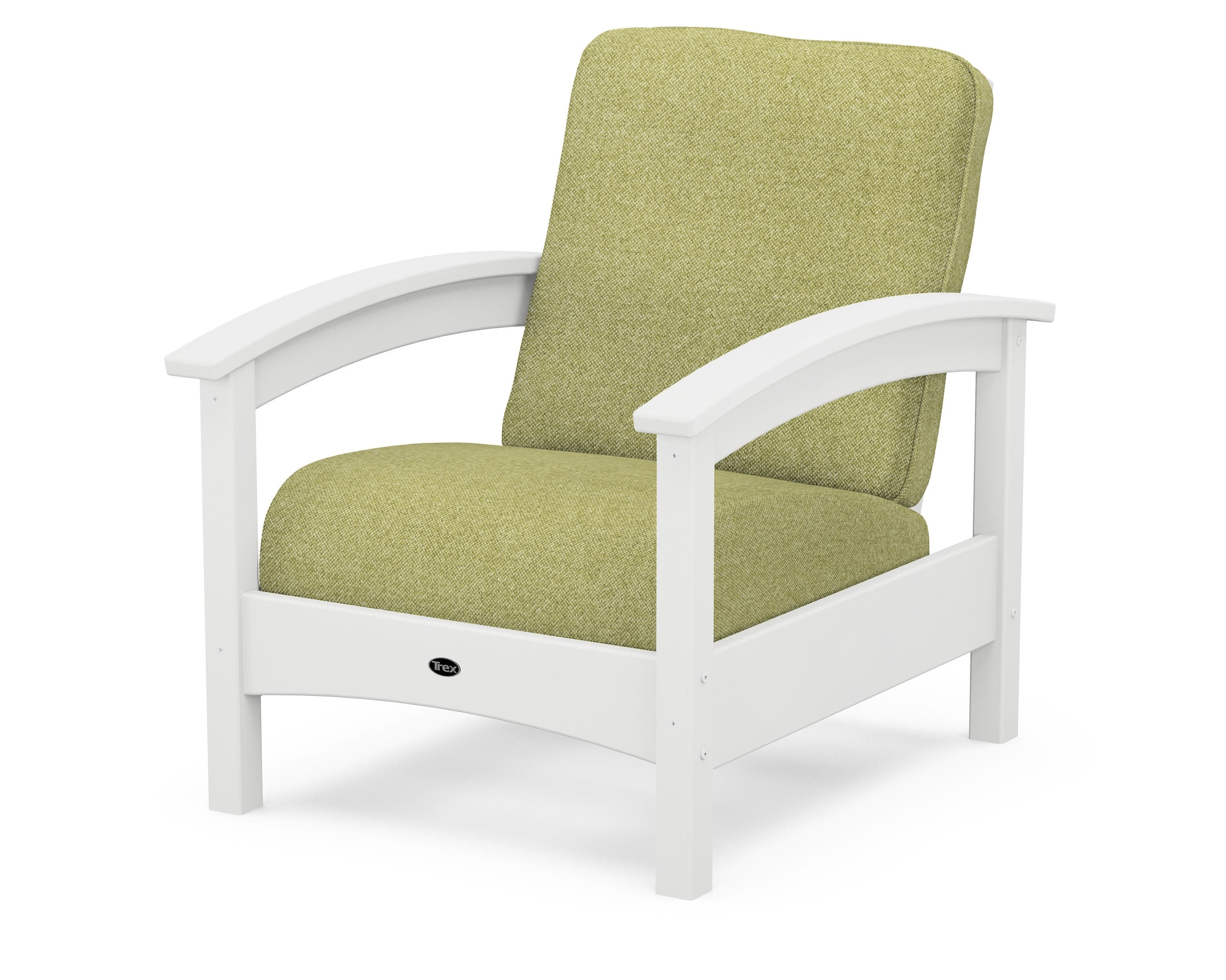 Rockport Club Chair in Classic White / Chartreuse Boucle