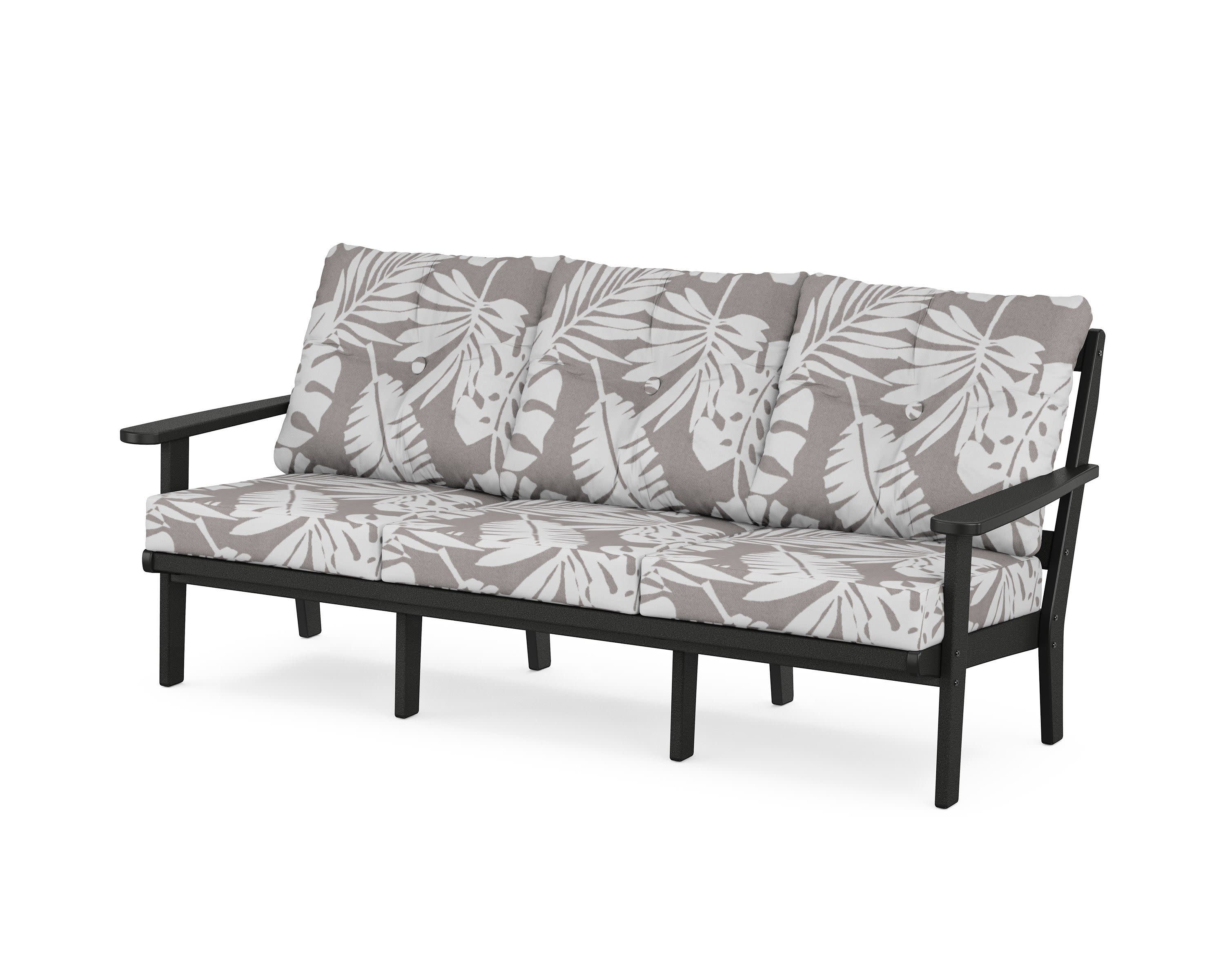Cape Cod Deep Seating Sofa in Charcoal Black / Leaf Grey Mist