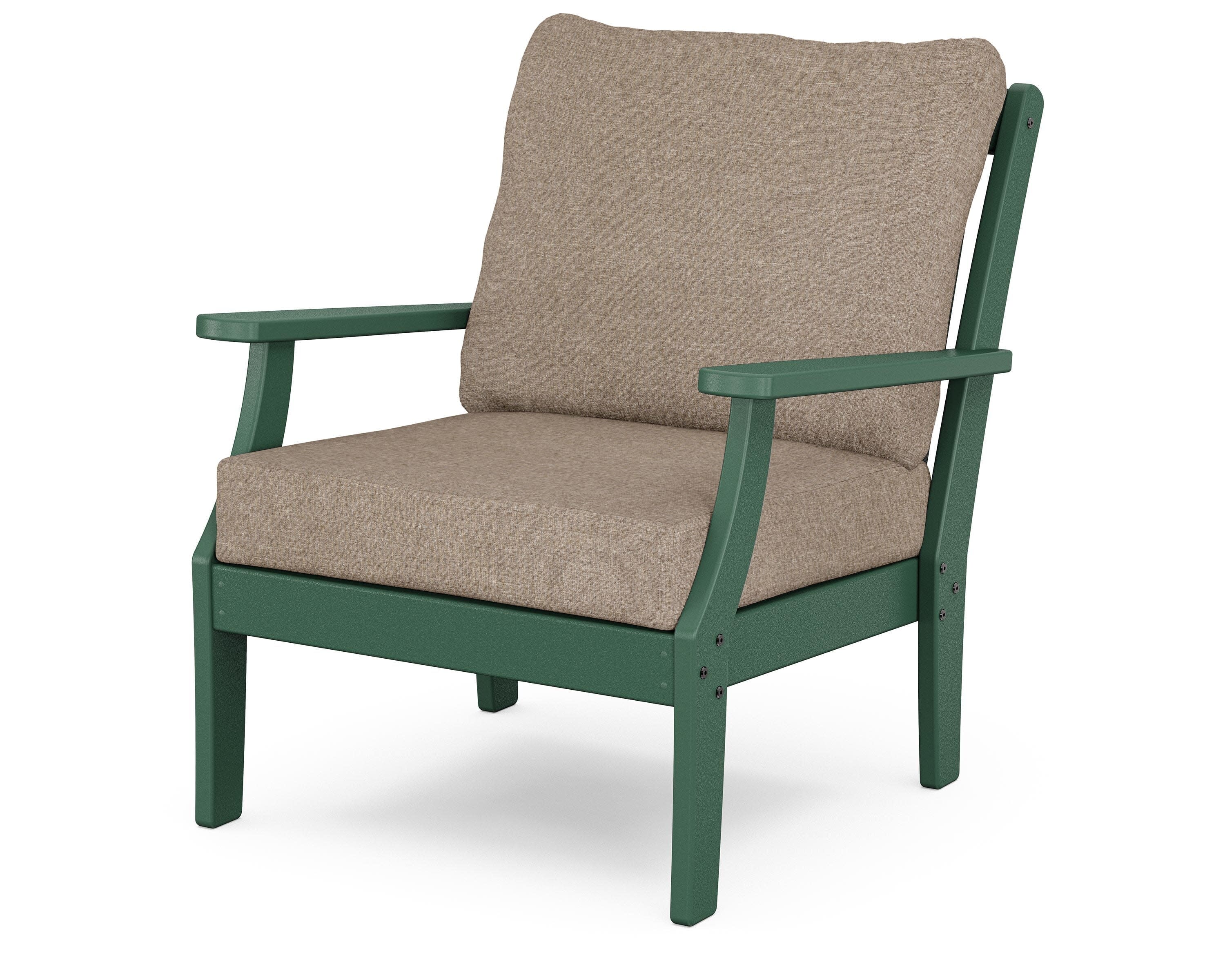 Yacht Club Deep Seating Chair in Rainforest Canopy / Spiced Burlap