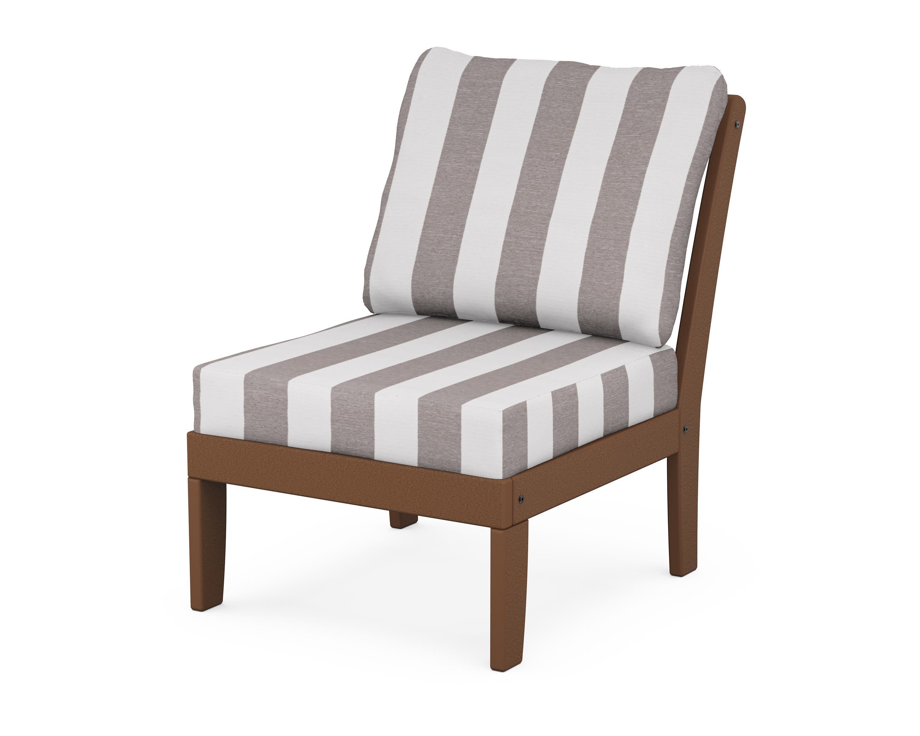 Yacht Club Modular Armless Chair in Tree House / Cabana Stripe Grey Mist