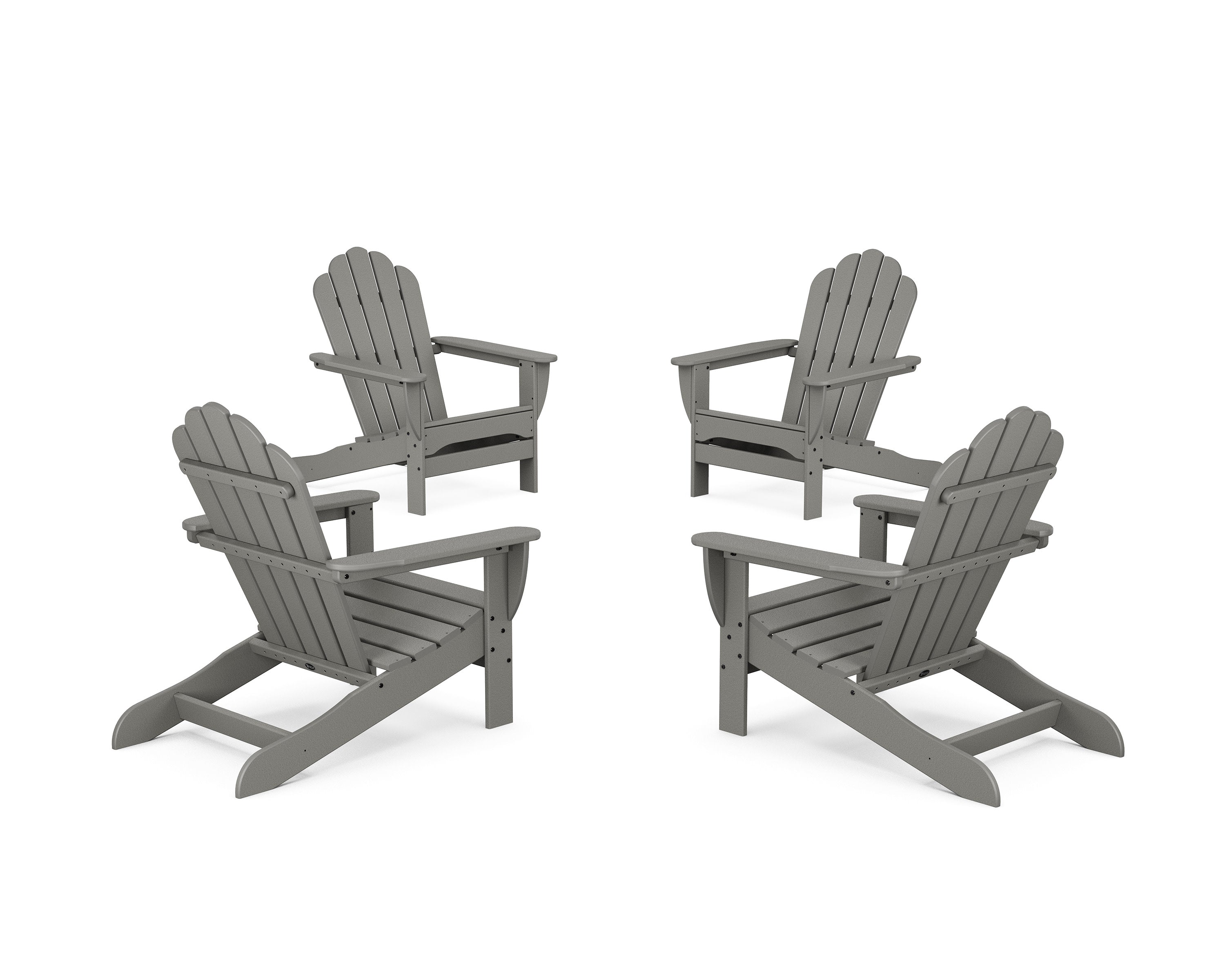 4-Piece Monterey Bay Oversized Adirondack Chair Conversation Set in Stepping Stone