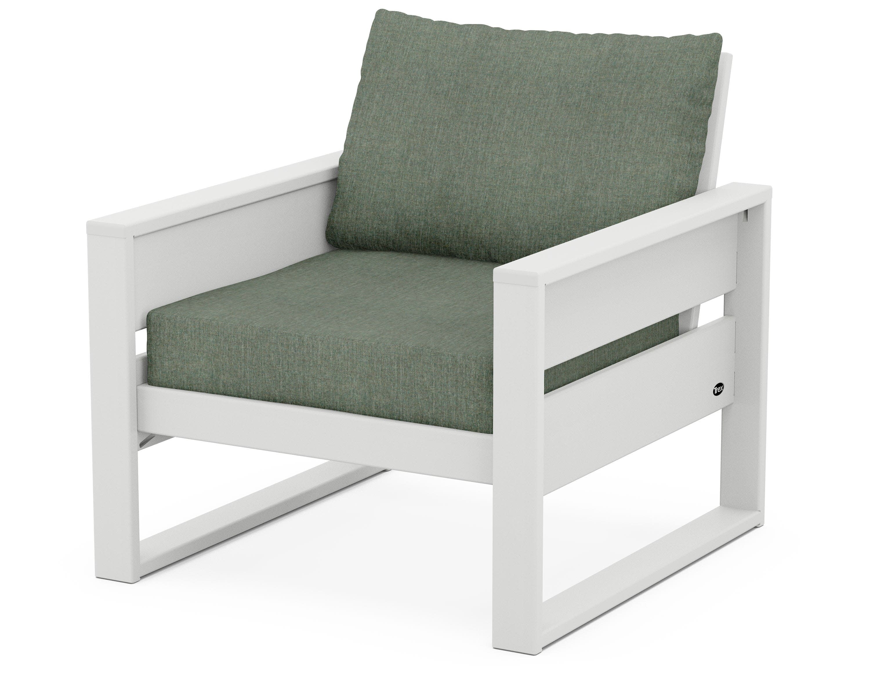 Eastport Club Chair in Classic White / Cast Sage