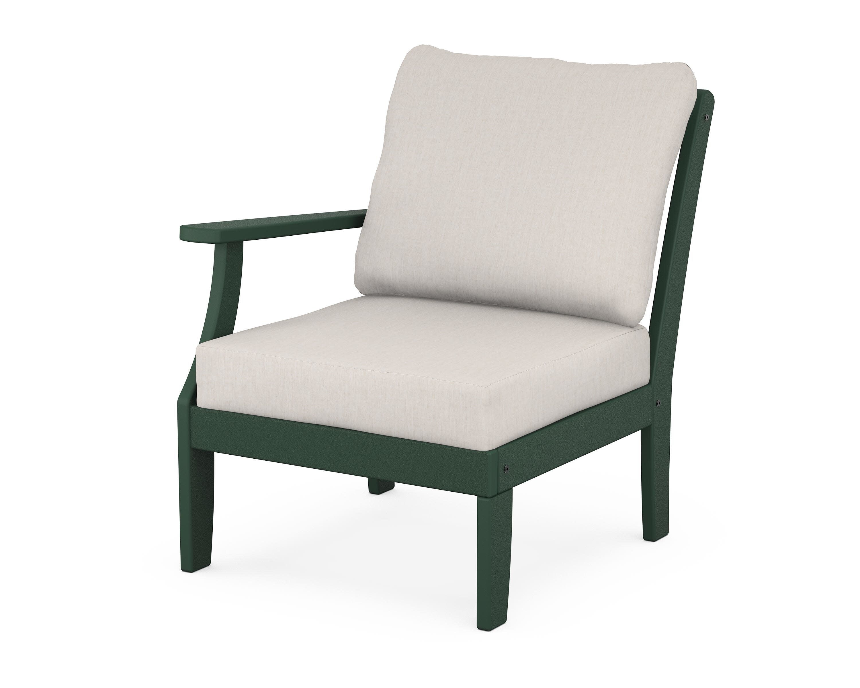 Yacht Club Modular Left Arm Chair in Rainforest Canopy / Cast Ash
