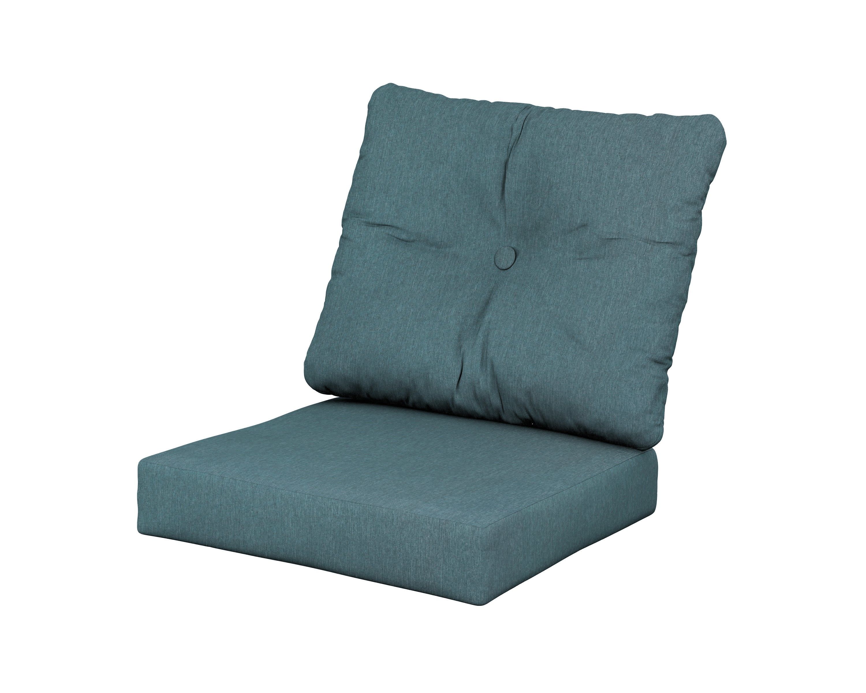 Vineyard Seat/Back Cushion in Ocean Teal