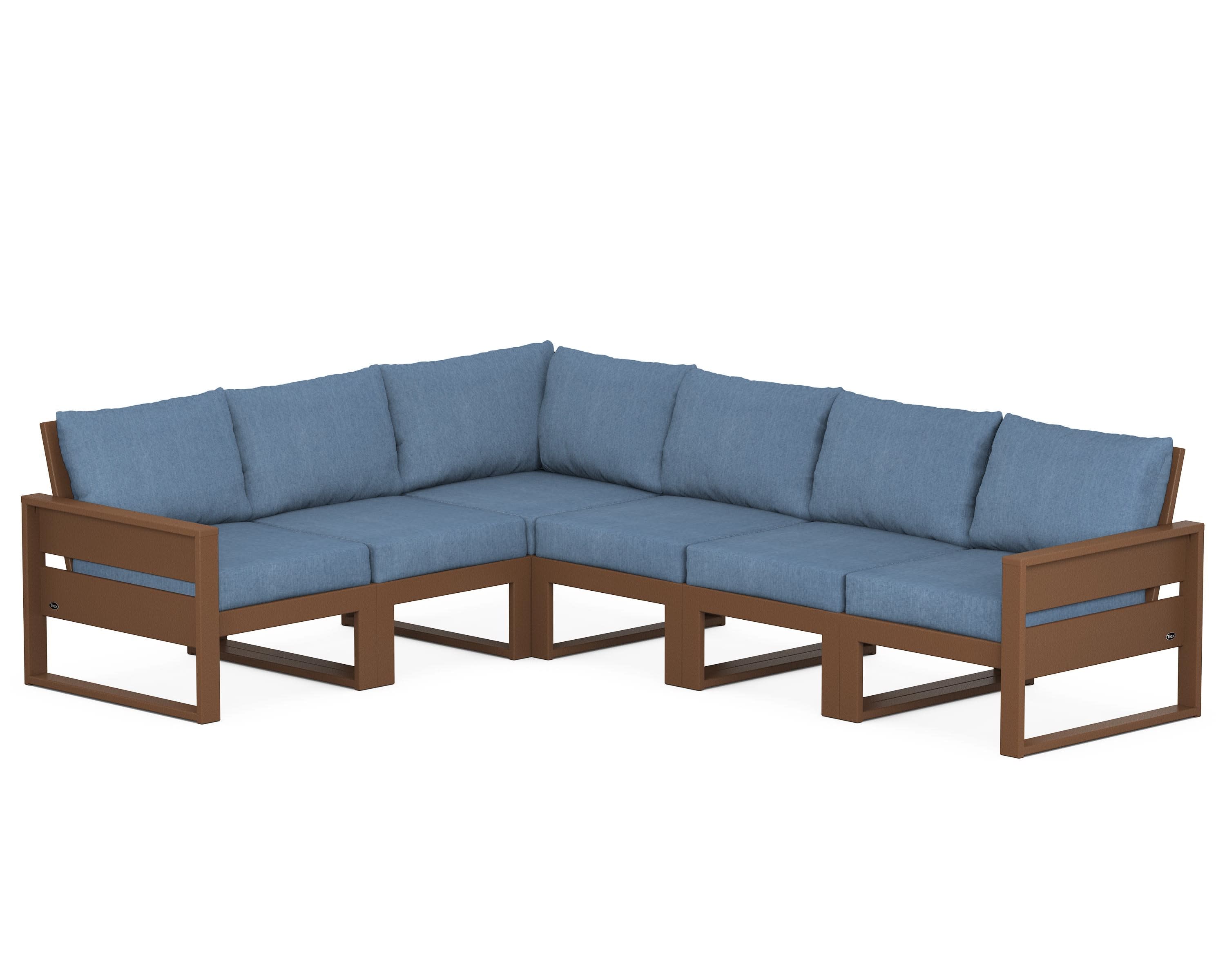 Eastport 6-Piece Sectional in Tree House / Sky Blue