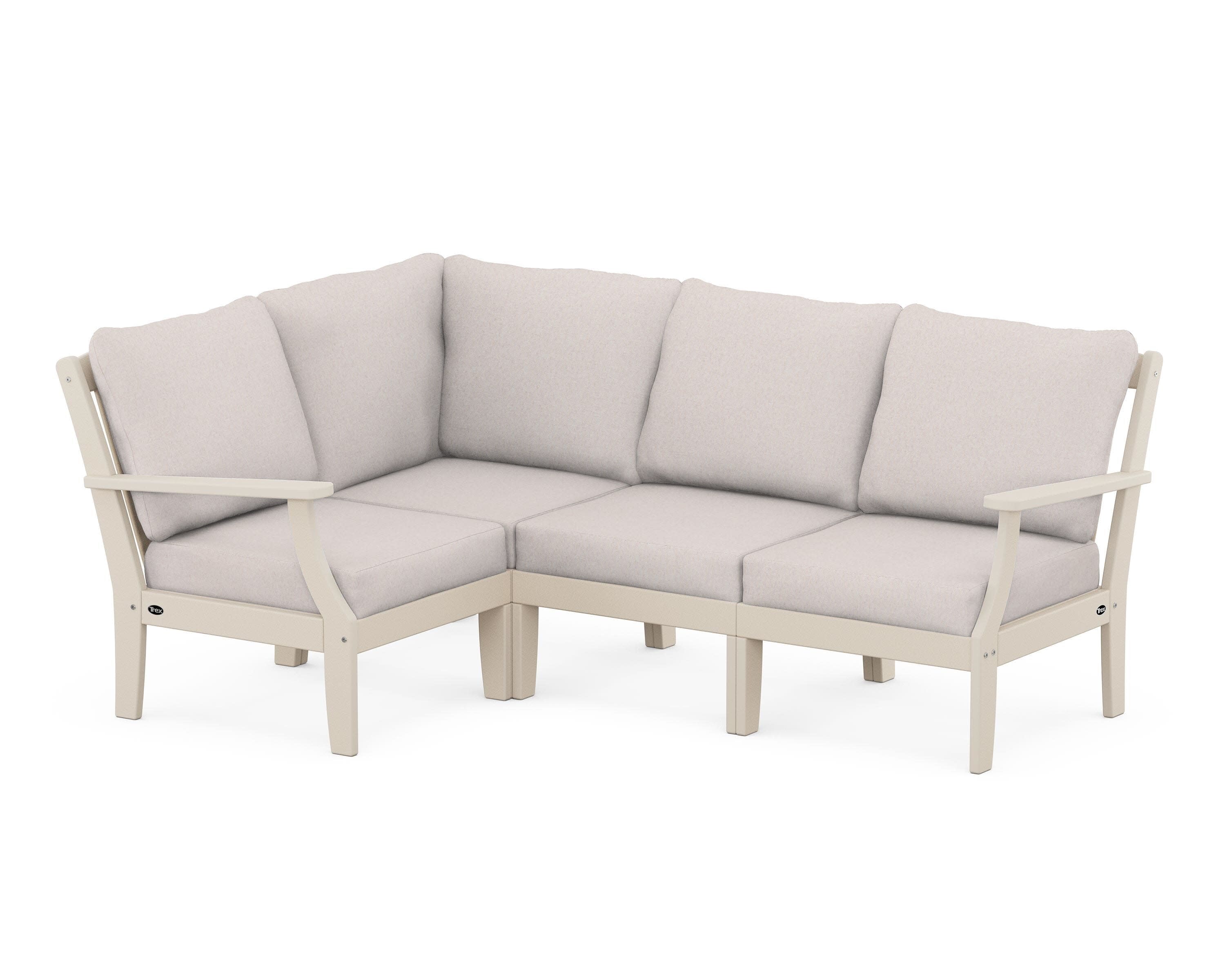 Yacht Club Modular 4-Piece Deep Seating Set in Sand Castle / Dune Burlap