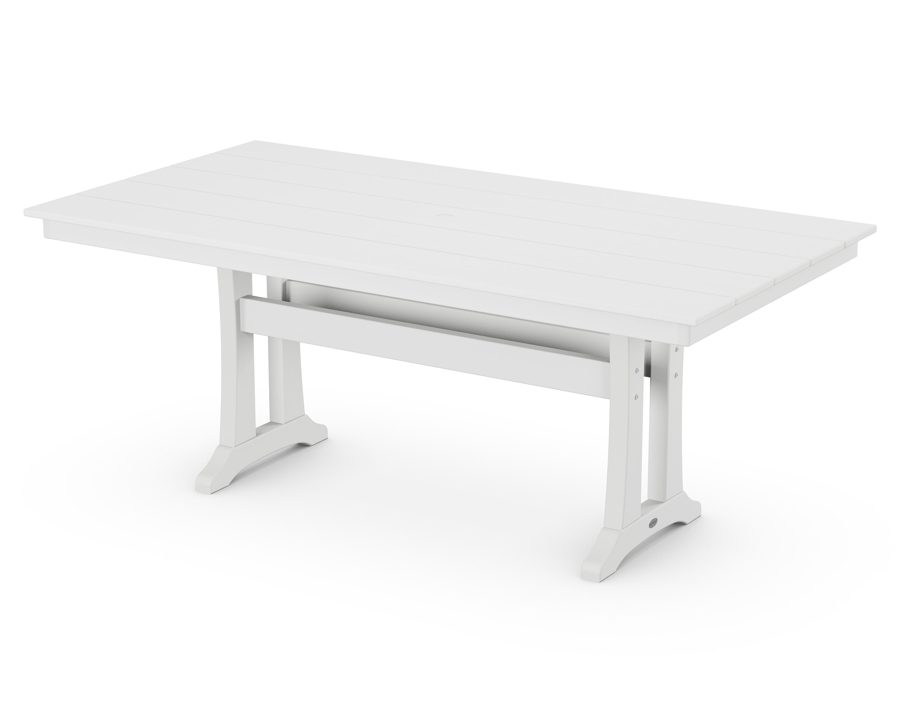 Farmhouse Trestle 37" x 72" Dining Table in Classic White