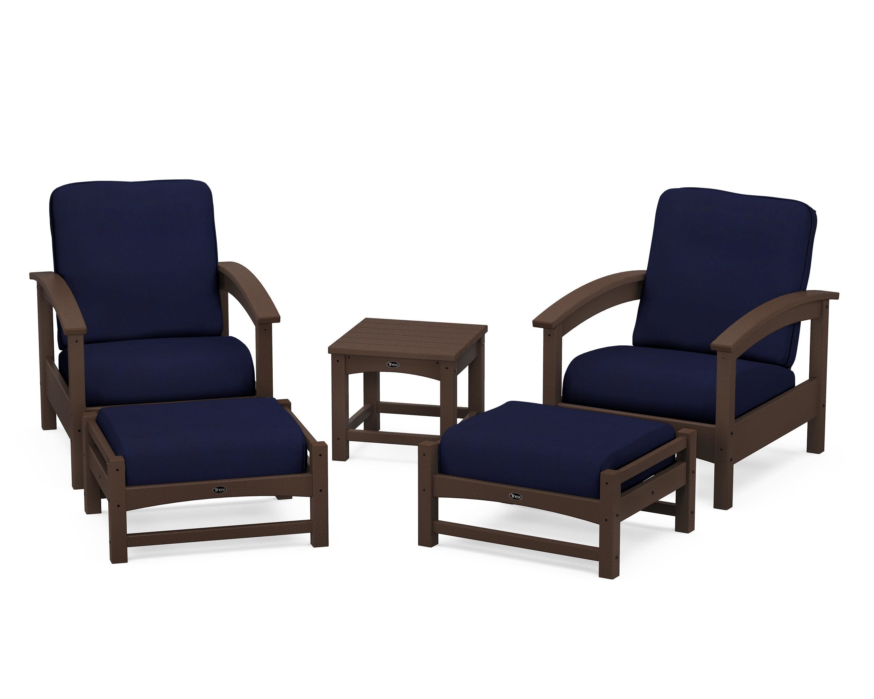 Rockport 5-Piece Deep Seating Set in Vintage Lantern / Navy
