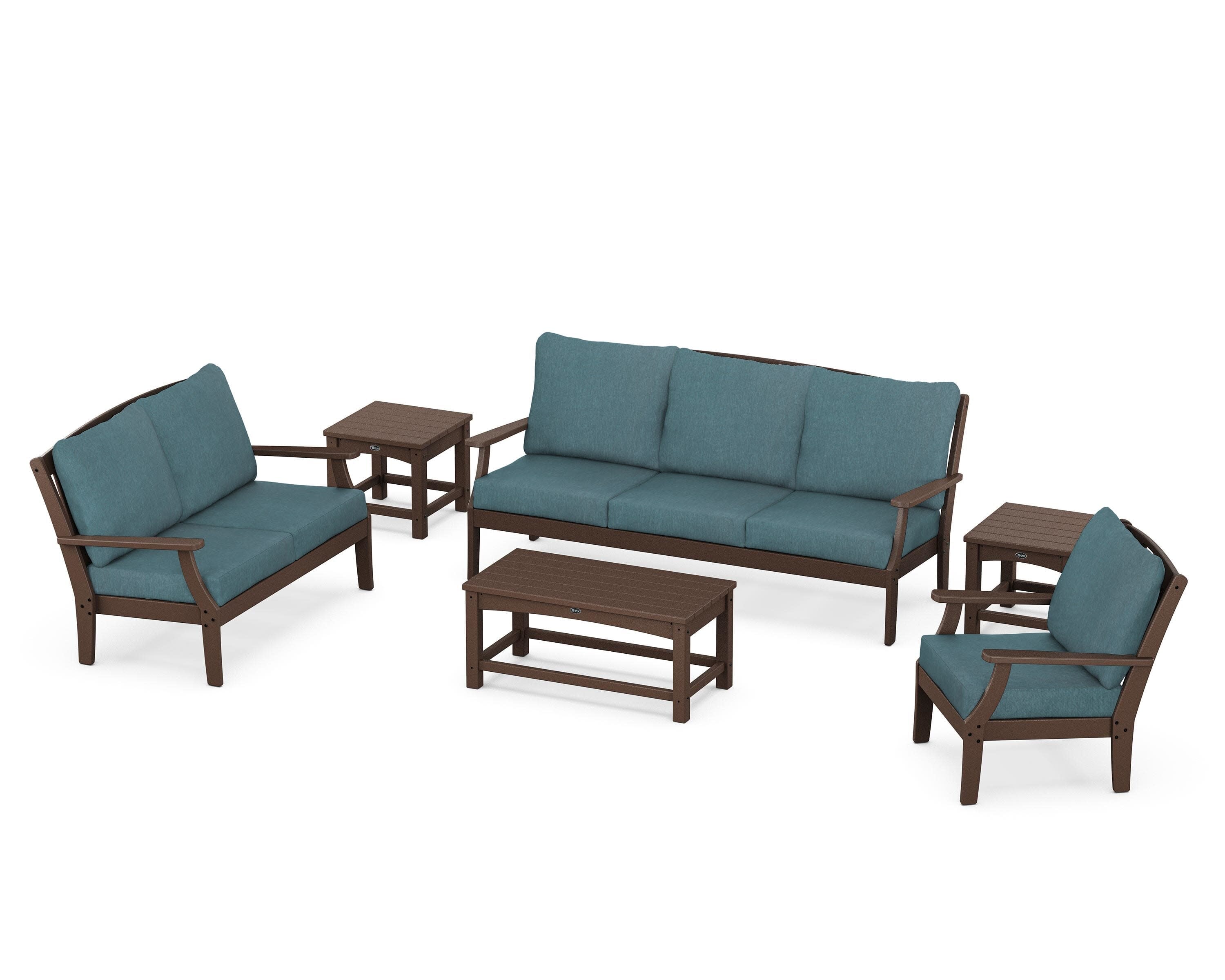 Yacht Club 6-Piece Deep Seating Set in Vintage Lantern / Ocean Teal