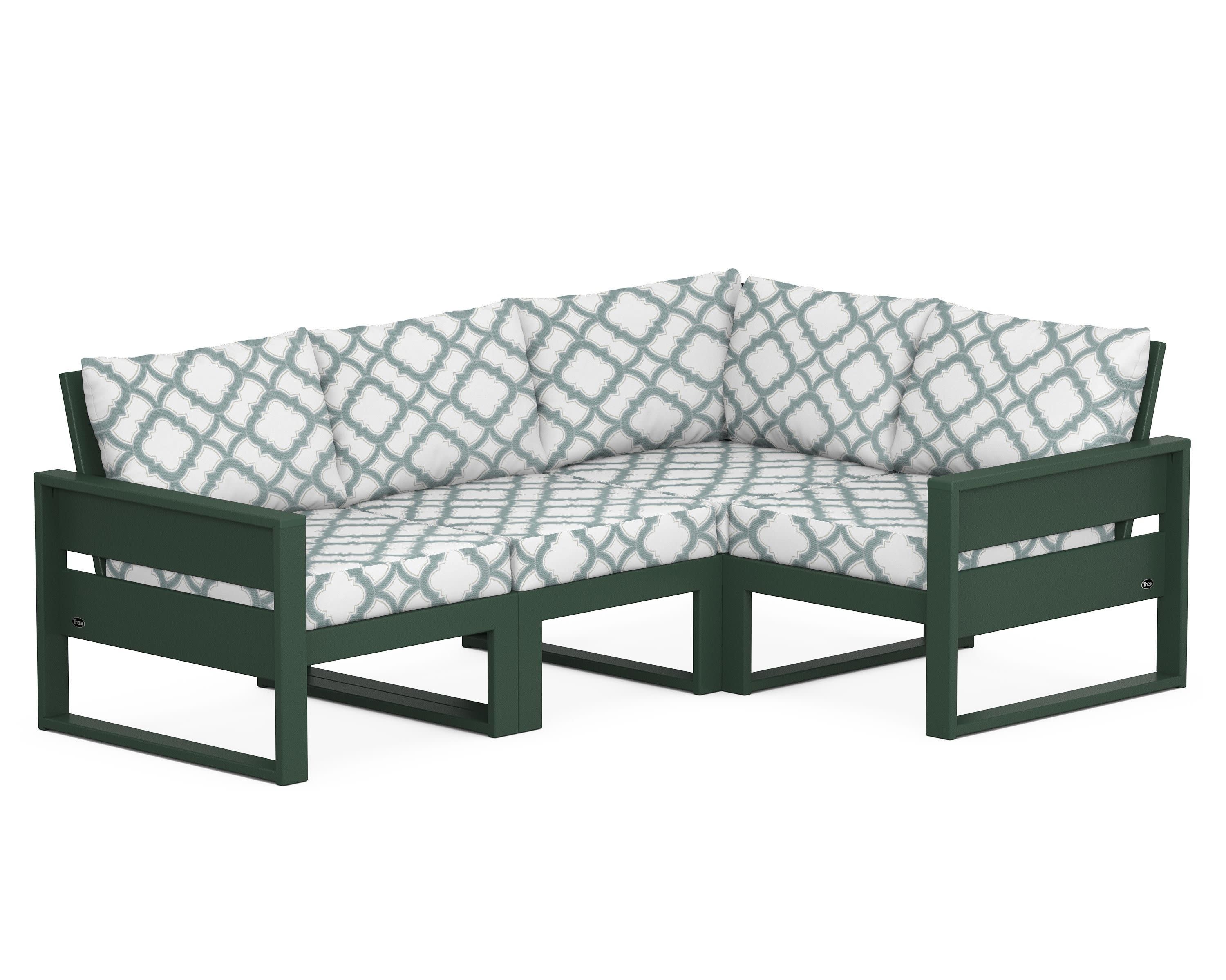 Eastport 4- Piece Sectional in Rainforest Canopy / Trellis Glacier Spa